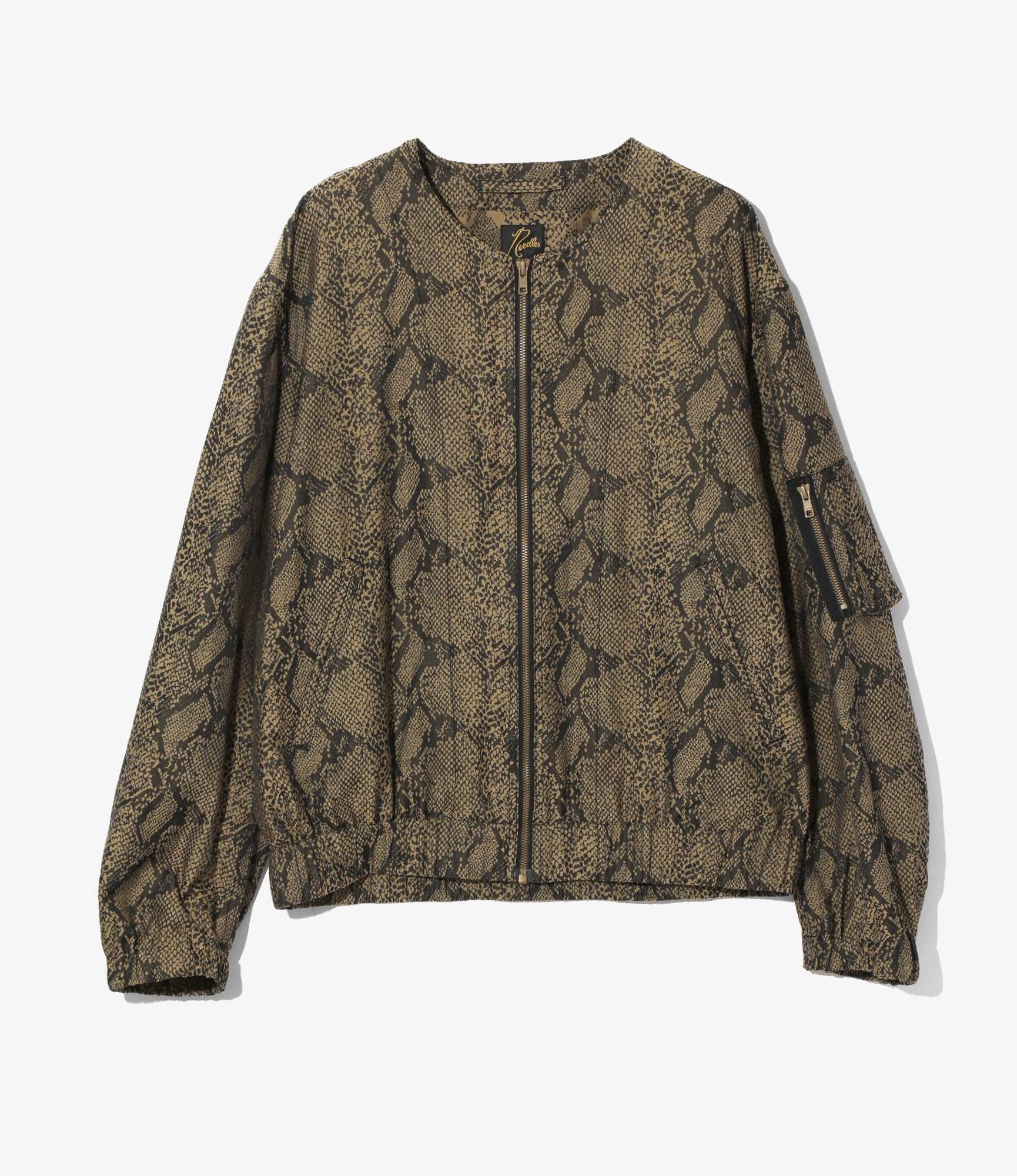 Needles Line Crew Jacket - Brown - PE/C Python Jacquard