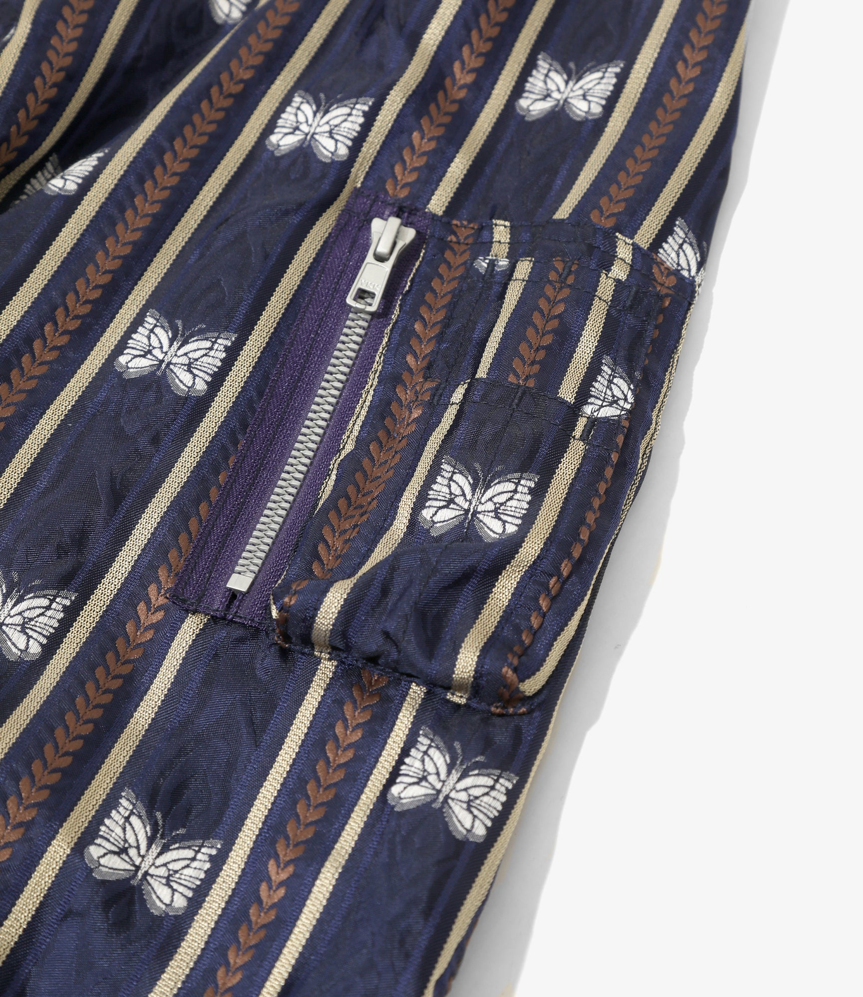 Needles Line Crew Jacket - Navy - Papillon Stripe Jacquard