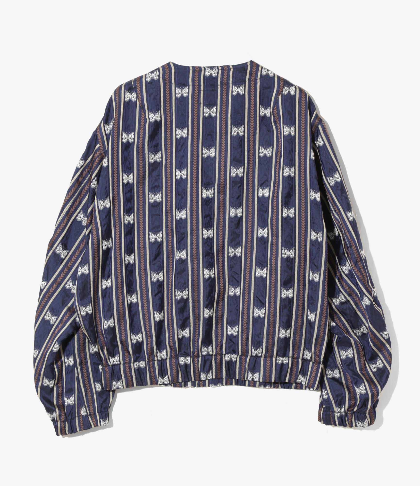 Needles Line Crew Jacket - Navy - Papillon Stripe Jacquard