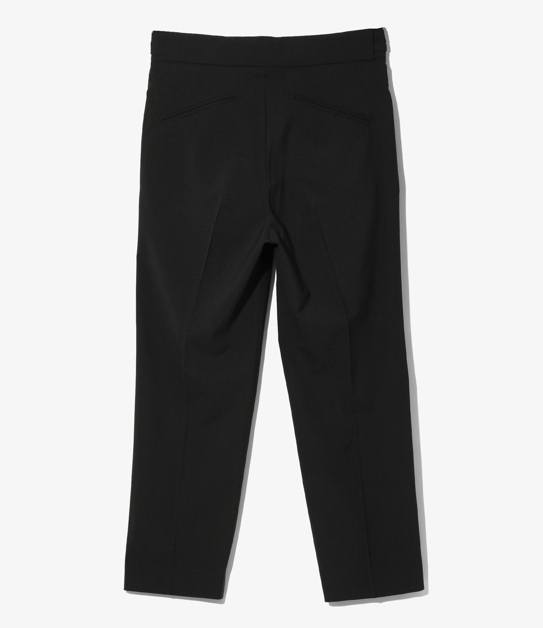 Tucked Side Tab Trouser - Black - Poly Cloth