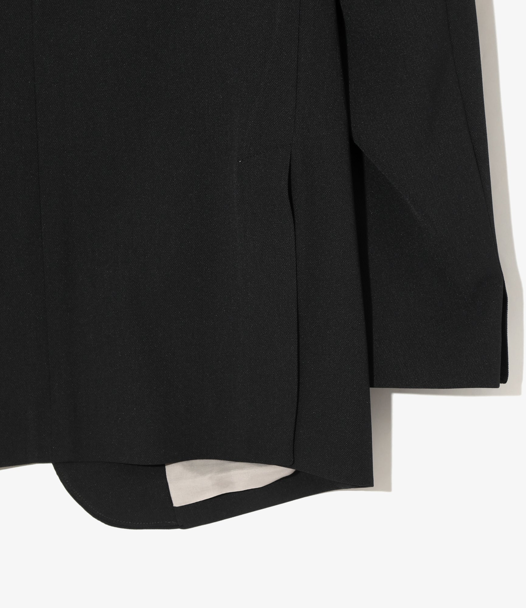 No Collar 2B Jacket - Black - Poly Twill