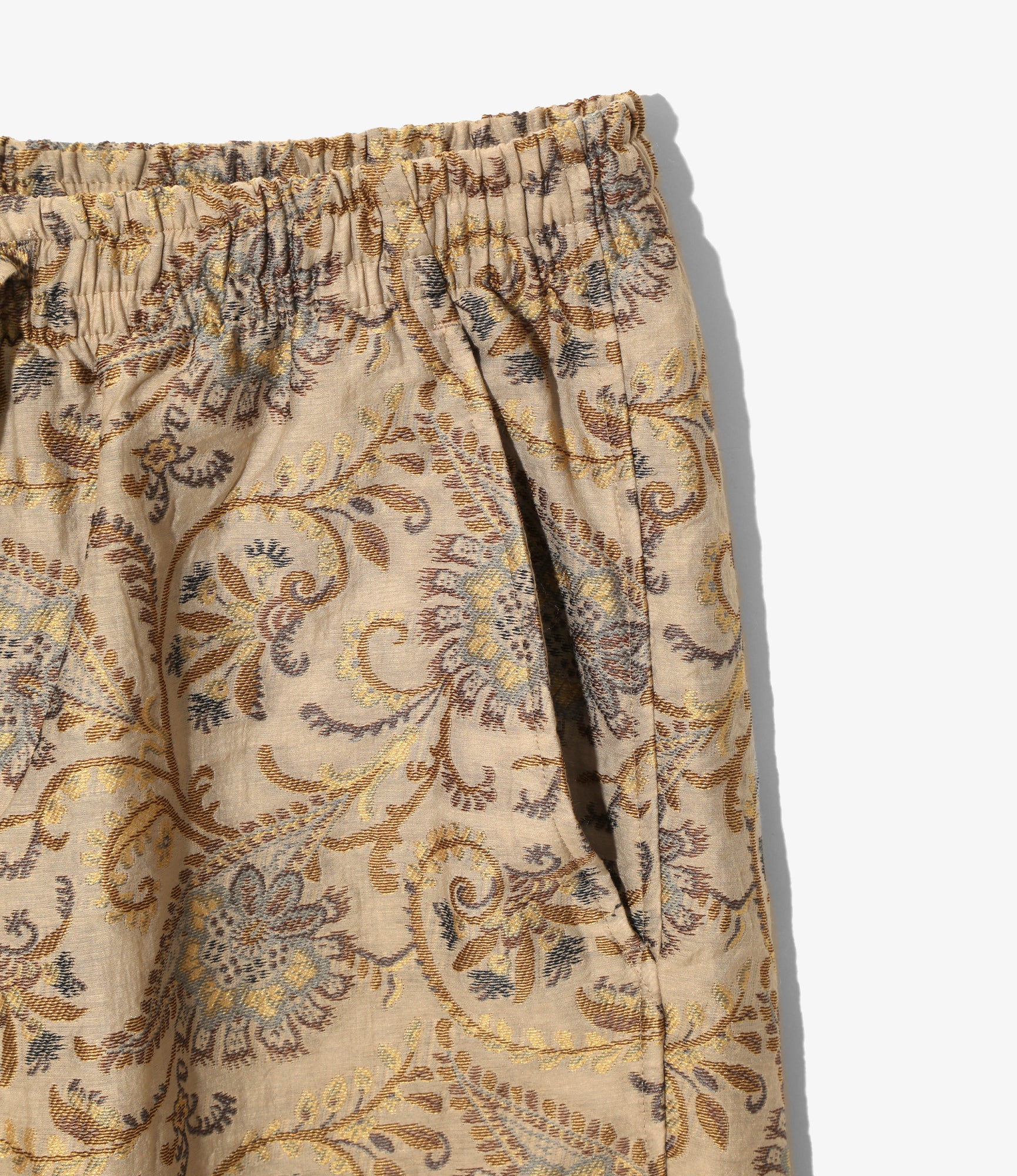 String Easy Pant - Beige - Paisley Jacquard