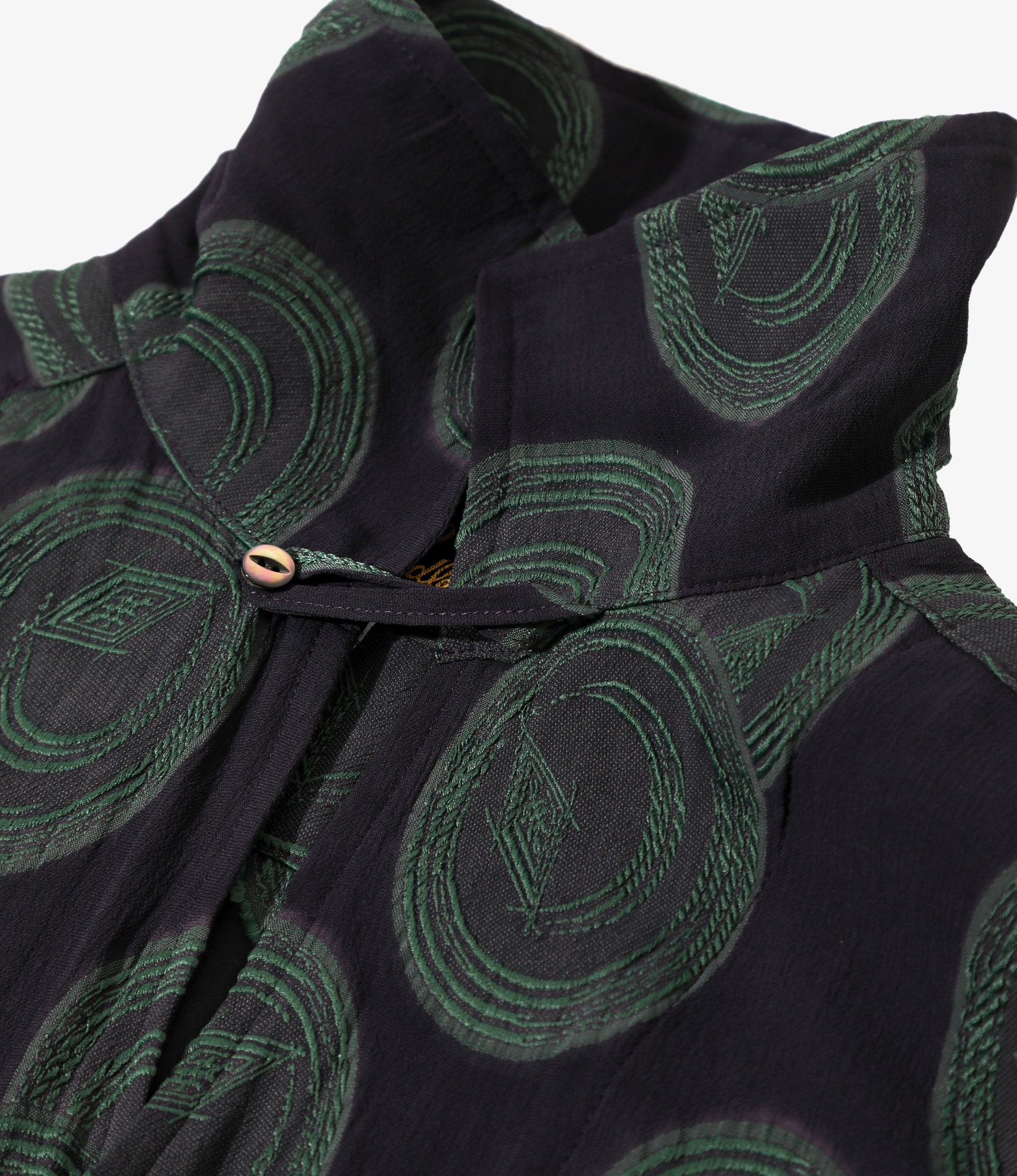 Italian Collar S/S Shirt - Purple / Green - R/PE Ring Cut Jq