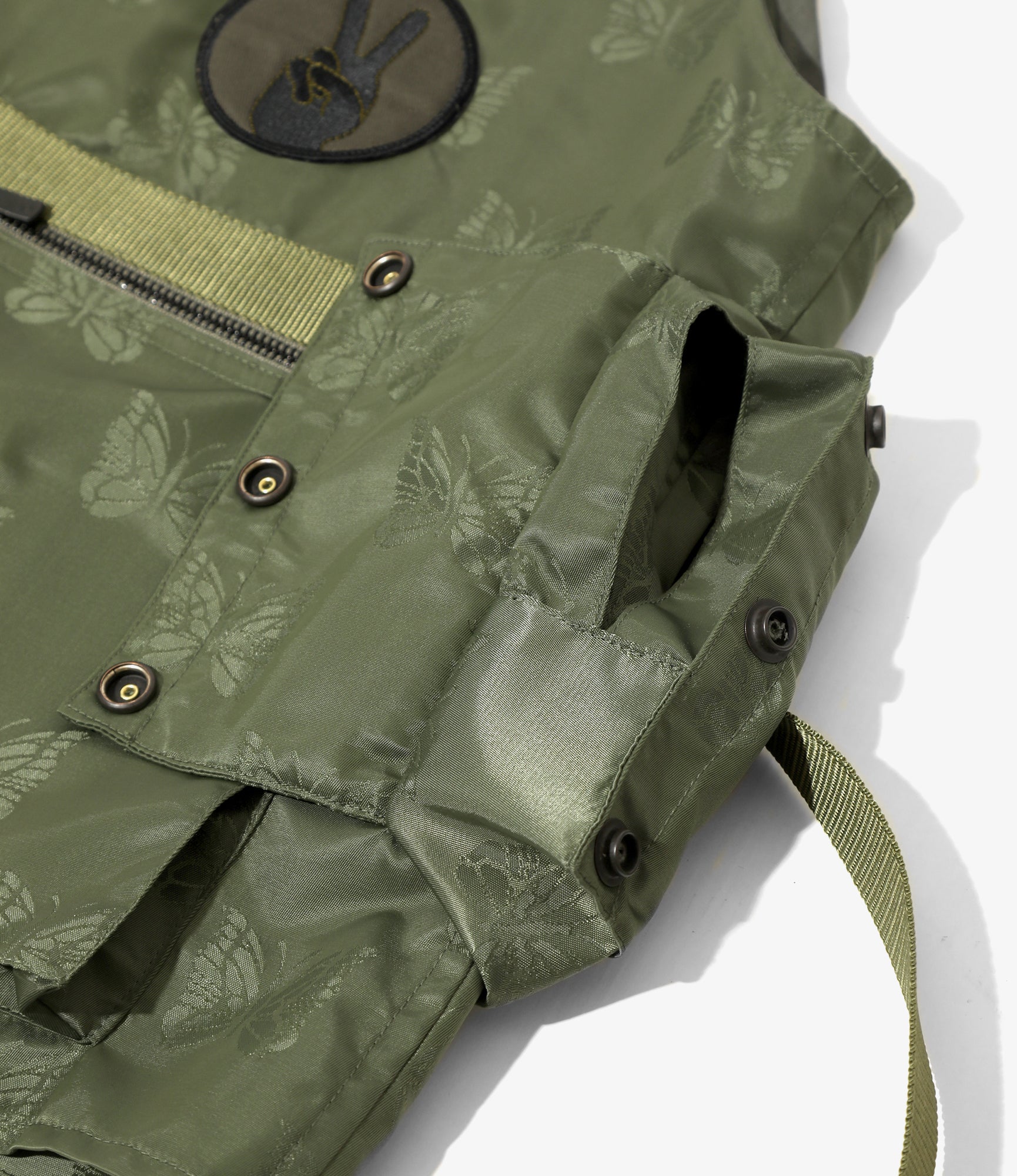 Radio Vest - Olive - Papillon Jacquard Sateen