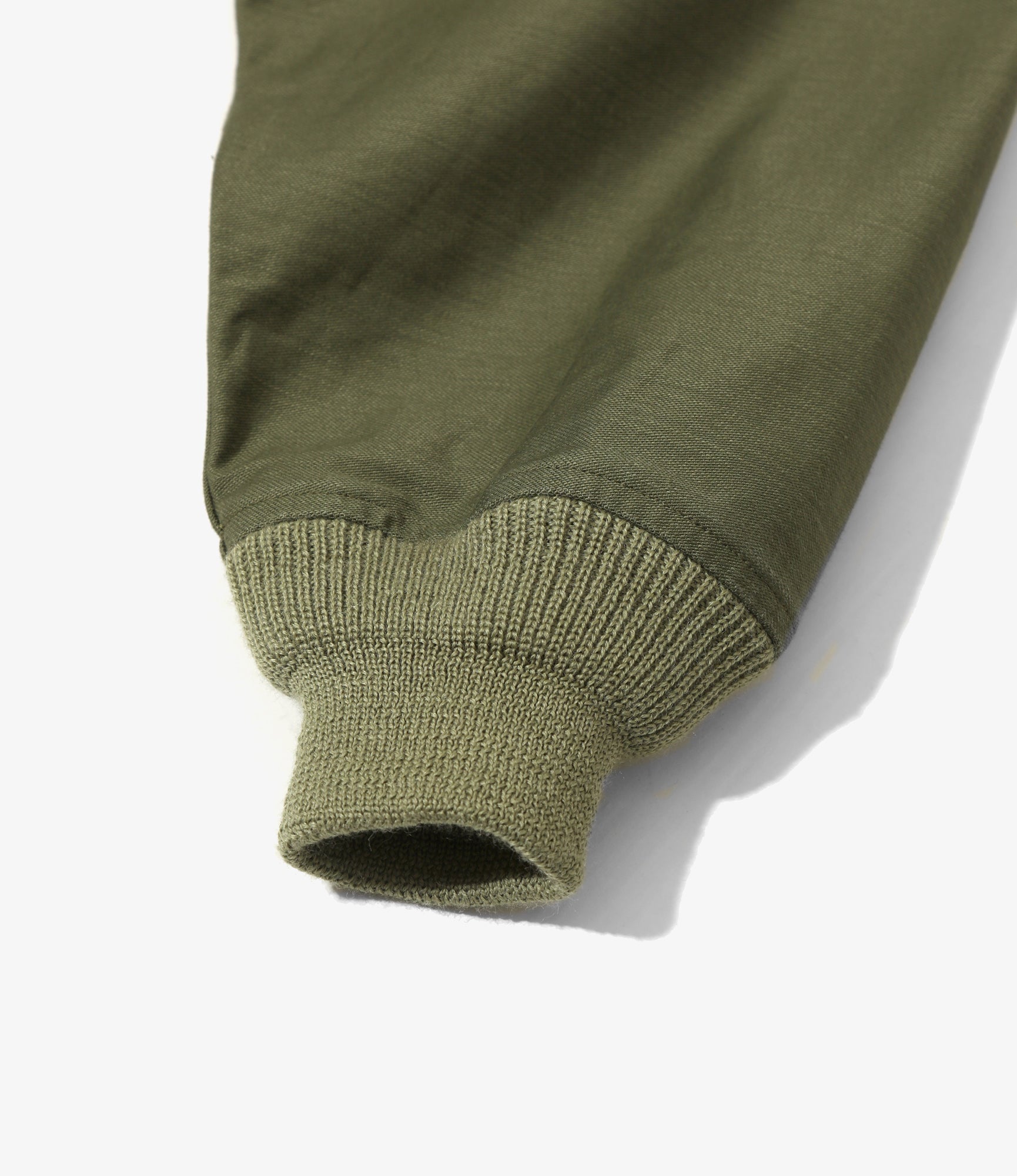 Stand Collar Army Shirt - Olive - Back Sateen