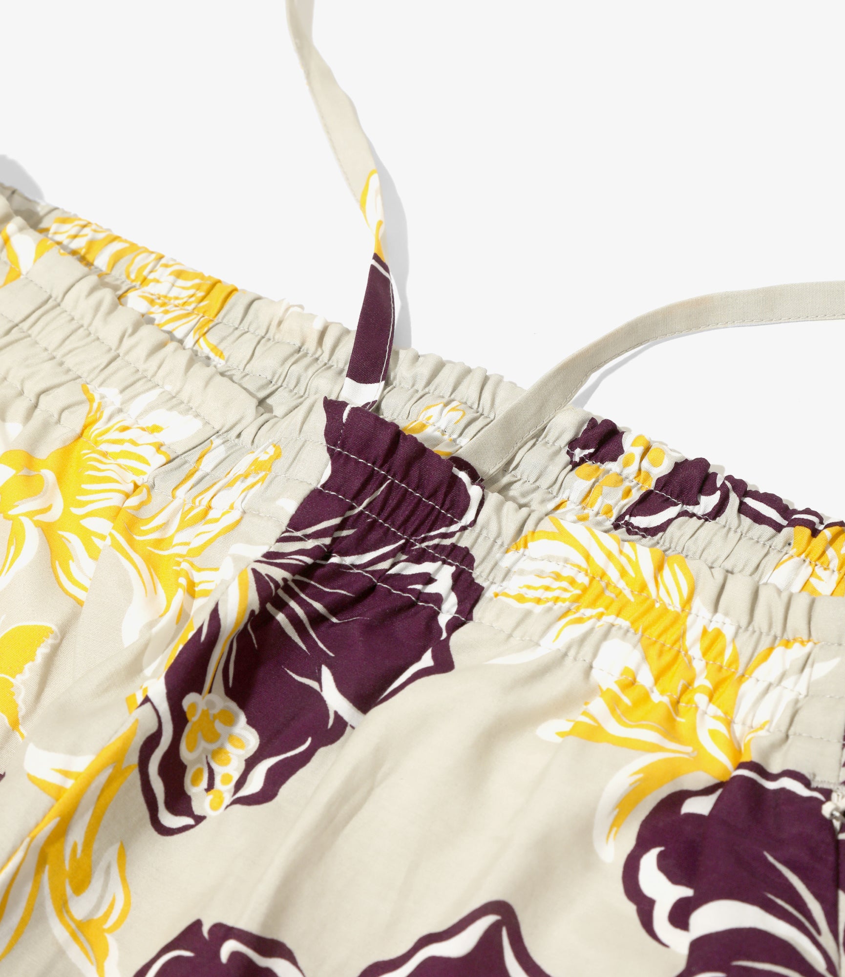 Basketball Short - Ivory - C/R Printed Flower & Papillon