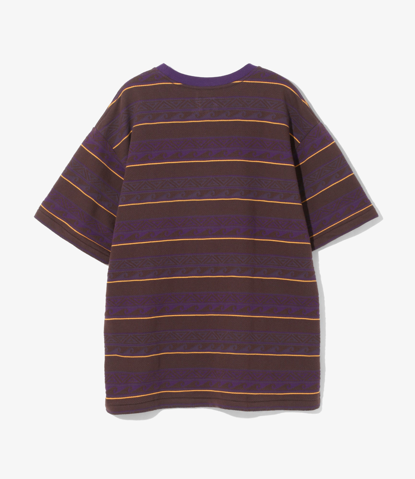 S/S Tee - Brown/Purple - Cotton Jacquard Jersey