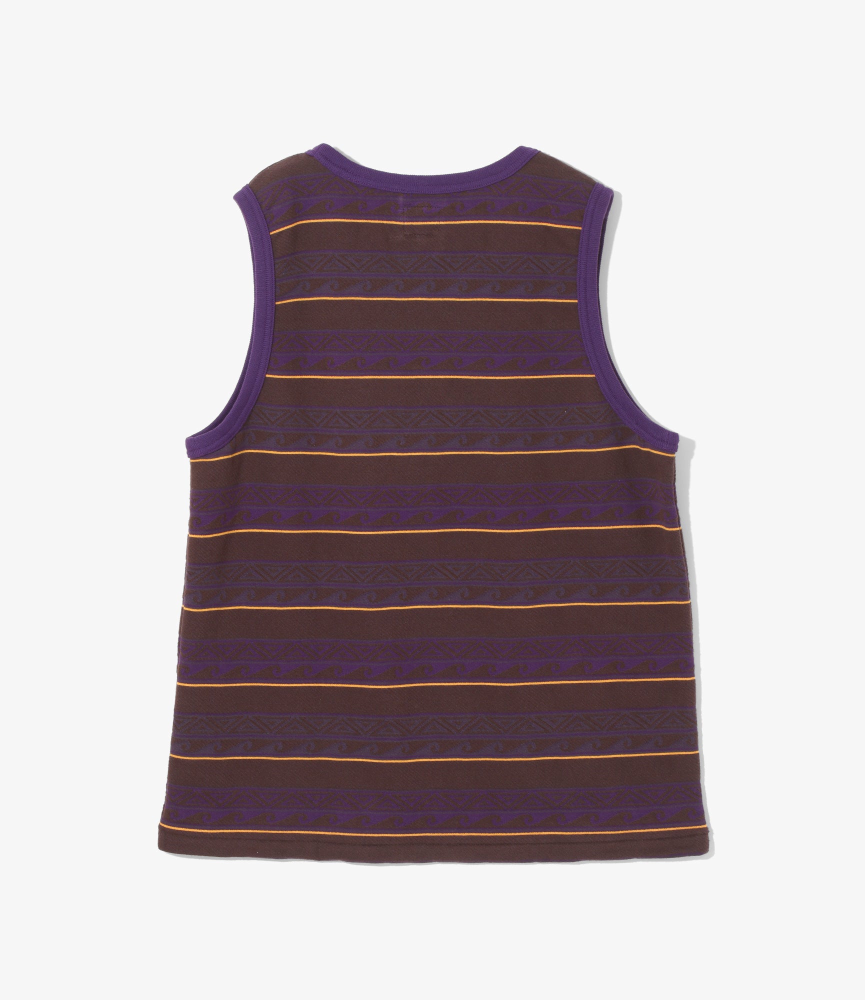 Tank Top - Brown/Purple - Cotton Jacquard Jersey