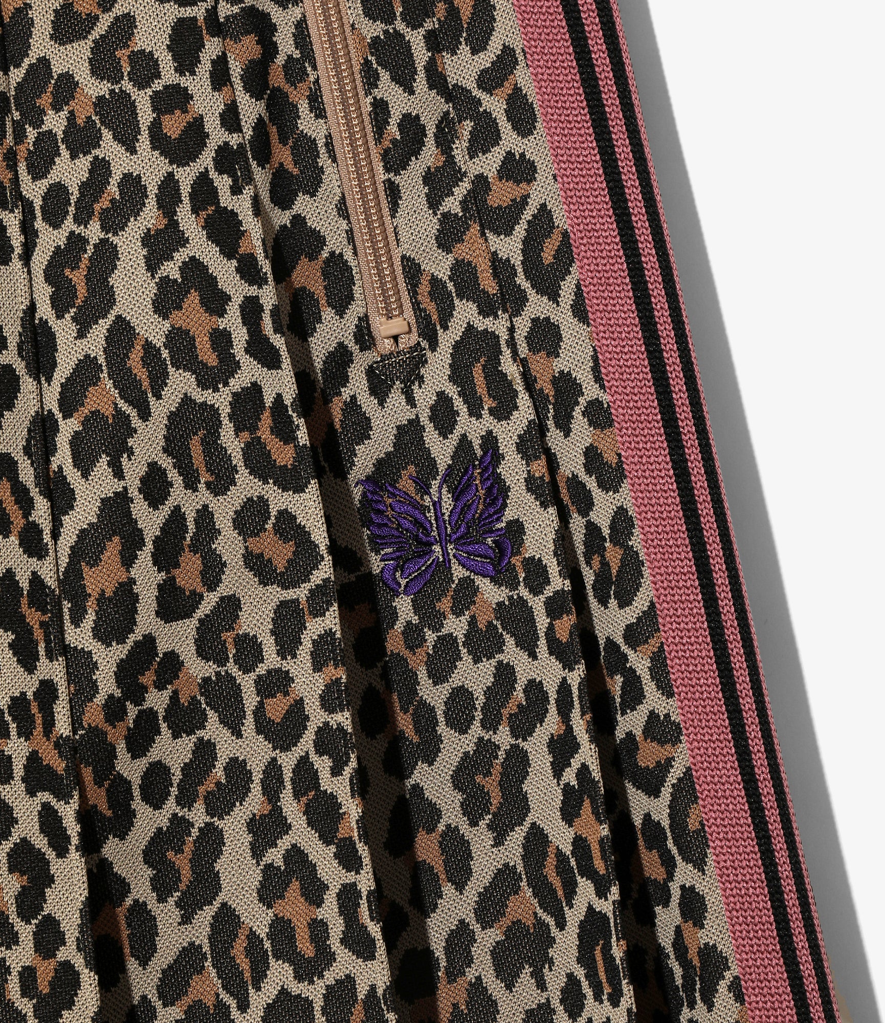 Pleated Track Skirt - Leopard - Poly Jacquard