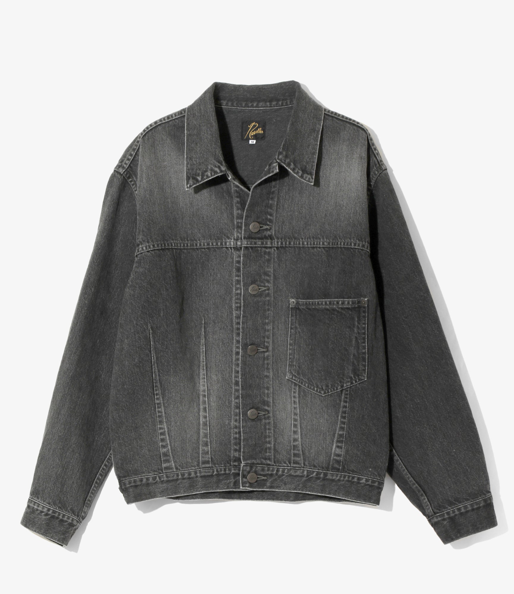 Darts Bottom Jean Jacket - Black - 12oz Denim