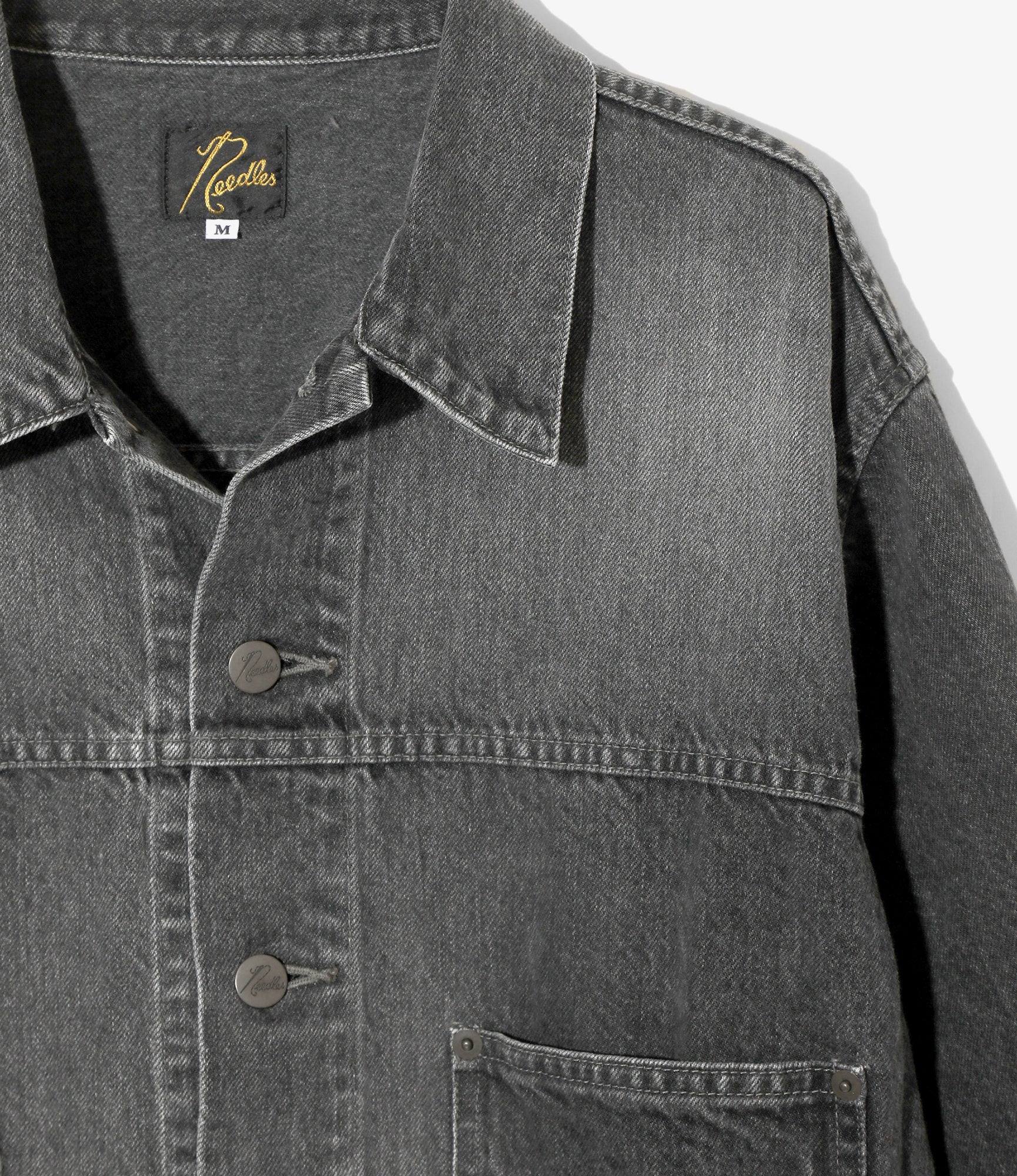 Darts Bottom Jean Jacket - Black - 12oz Denim