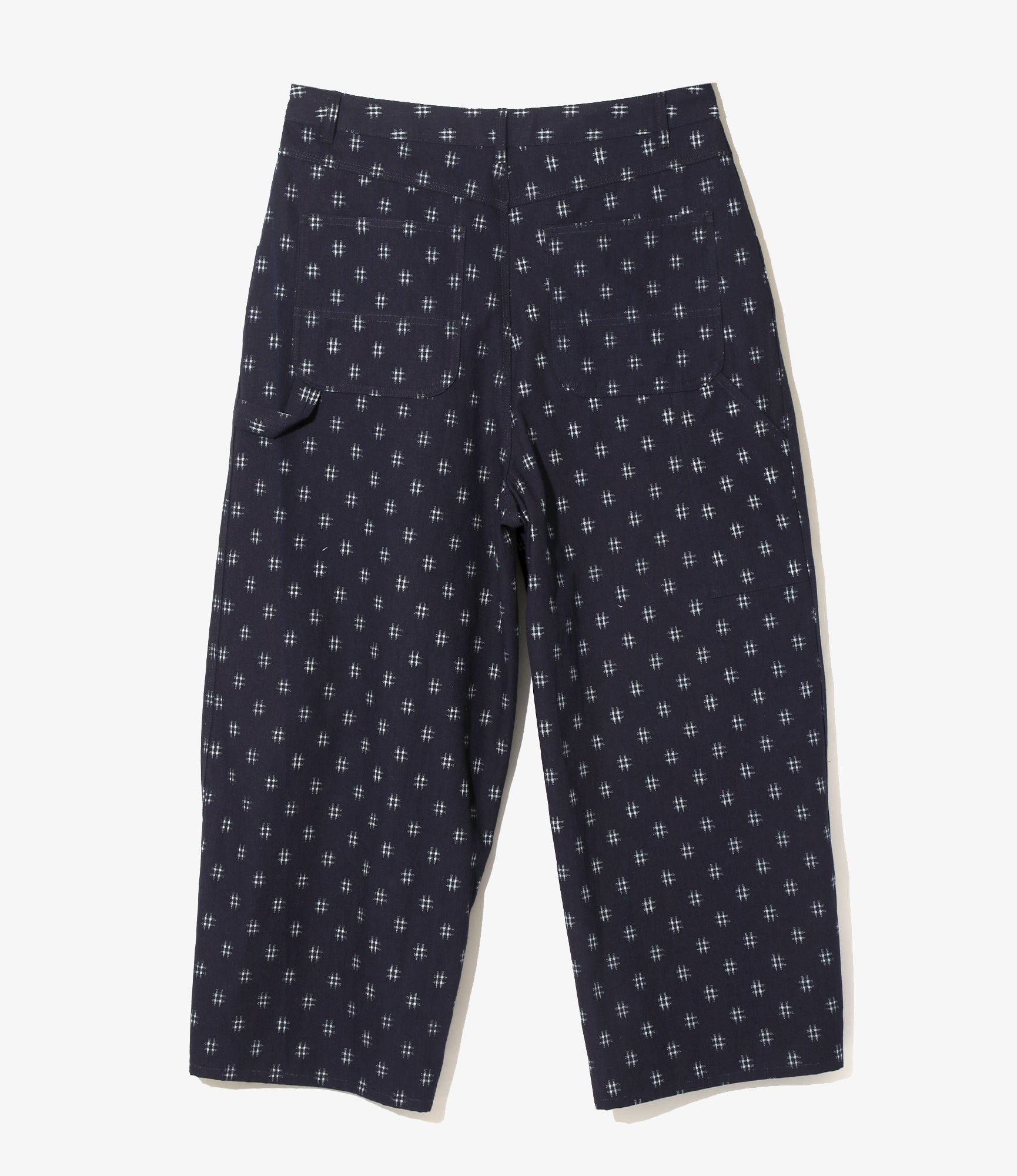 H.D Pant - Painter - Plaid - 9oz Printed Indigo Kasuri