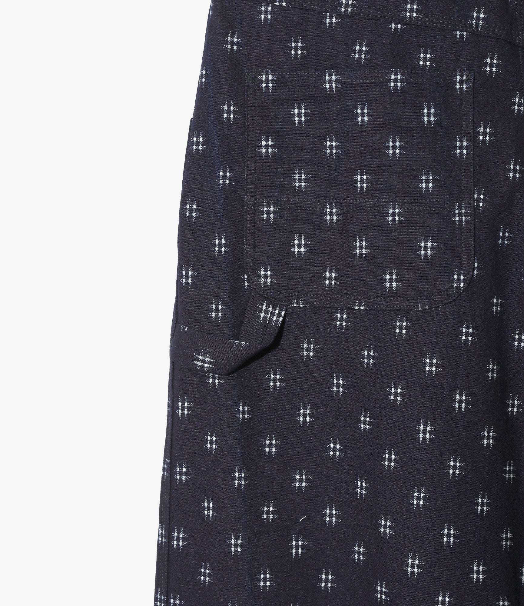 H.D Pant - Painter - Plaid - 9oz Printed Indigo Kasuri