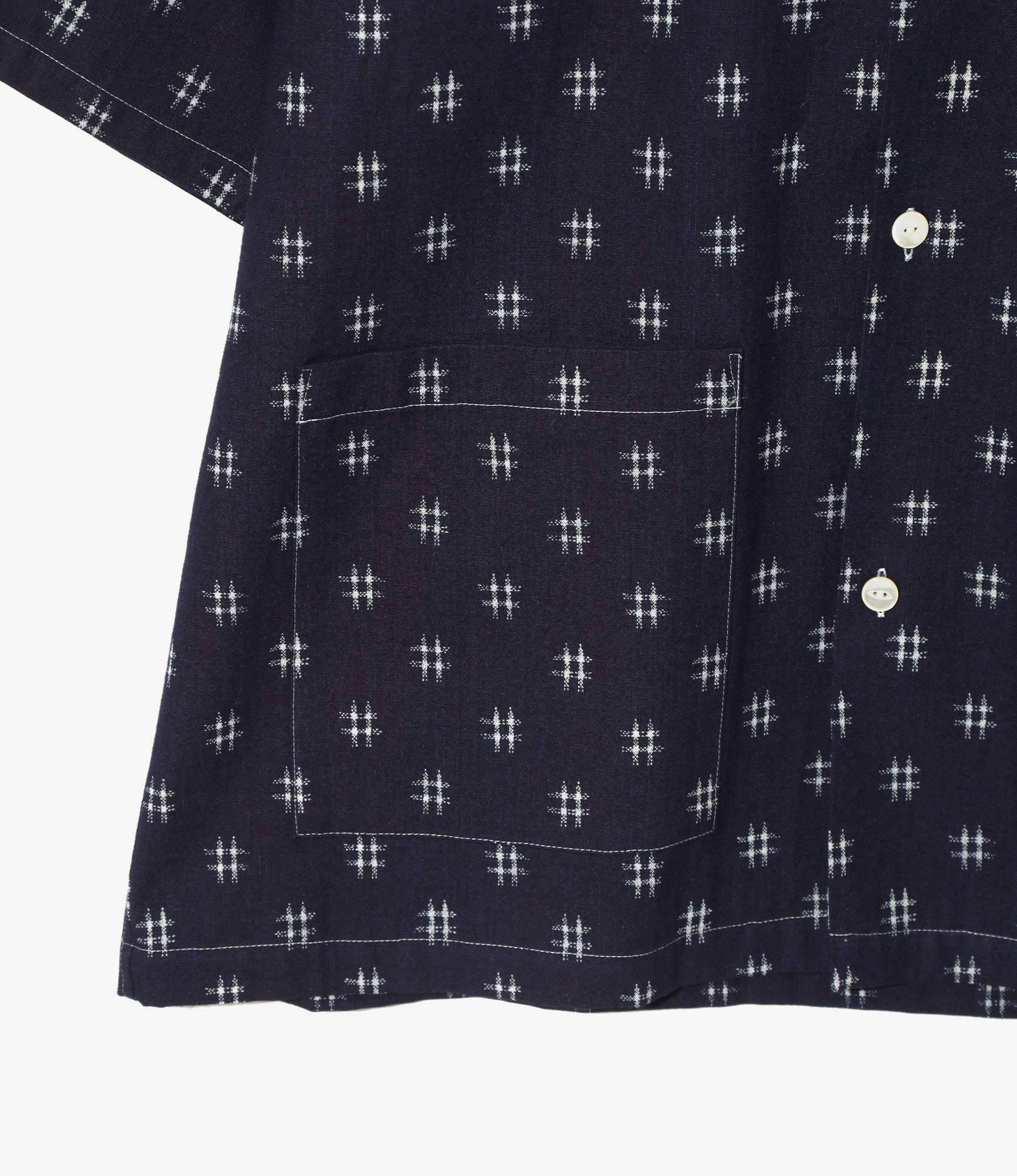 Cabana Shirt - Plaid - 6oz Printed Indigo Kasuri