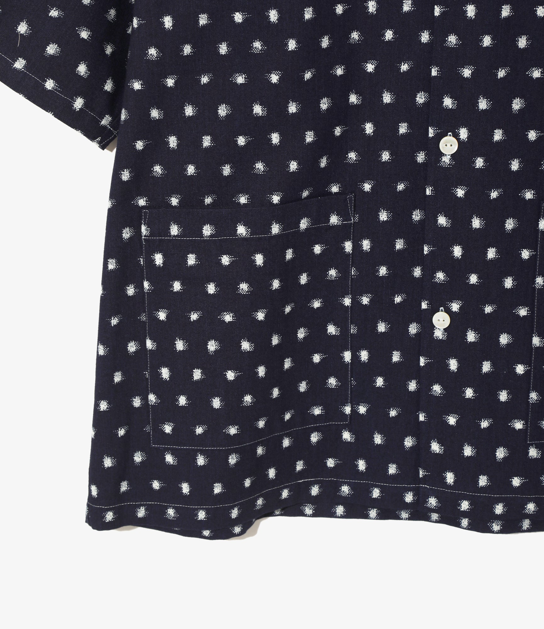 Cabana Shirt - Dot - 6oz Printed Indigo Kasuri