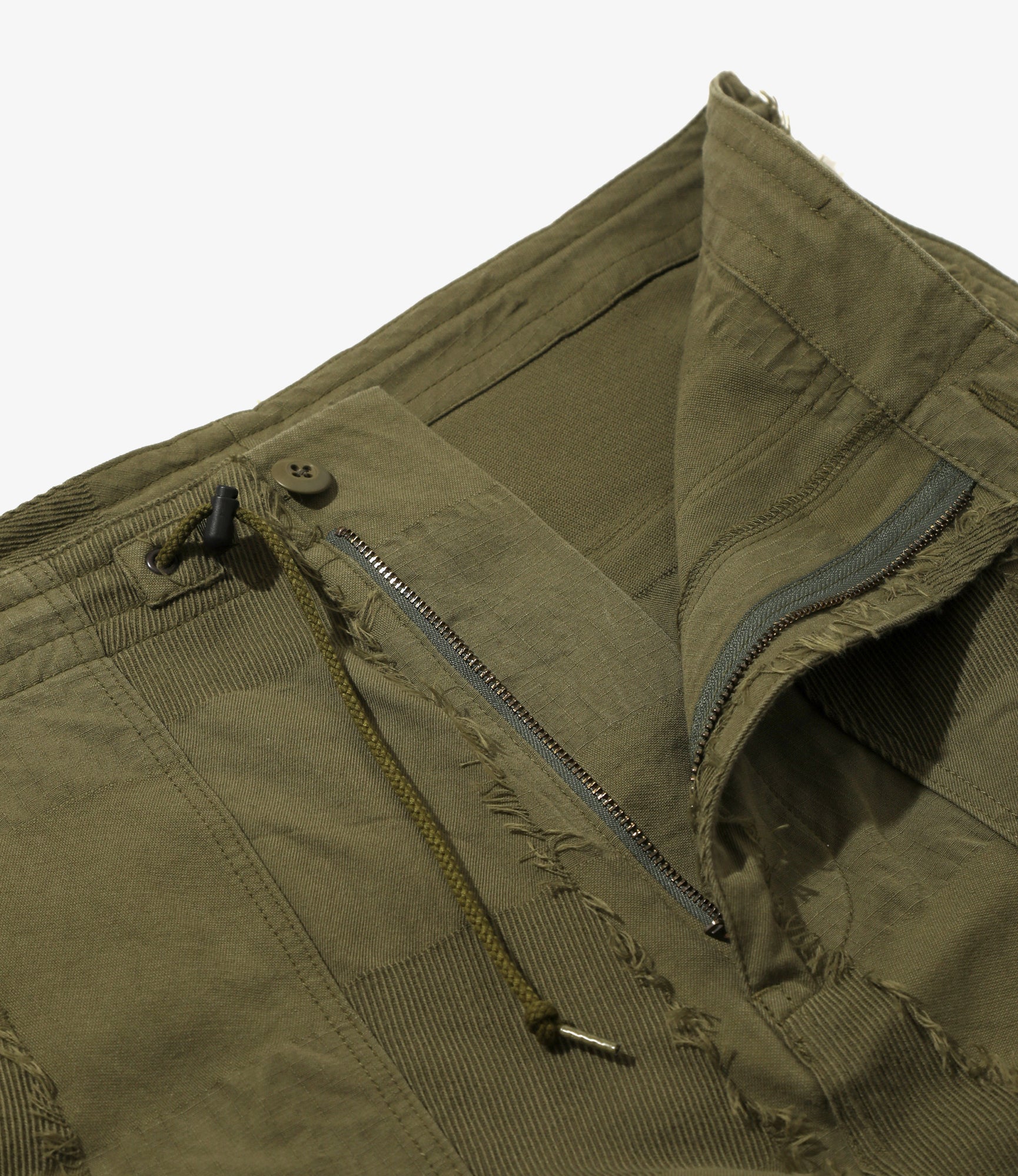 String Fatigue Skirt - Olive - Ripstop Cut Jacquard