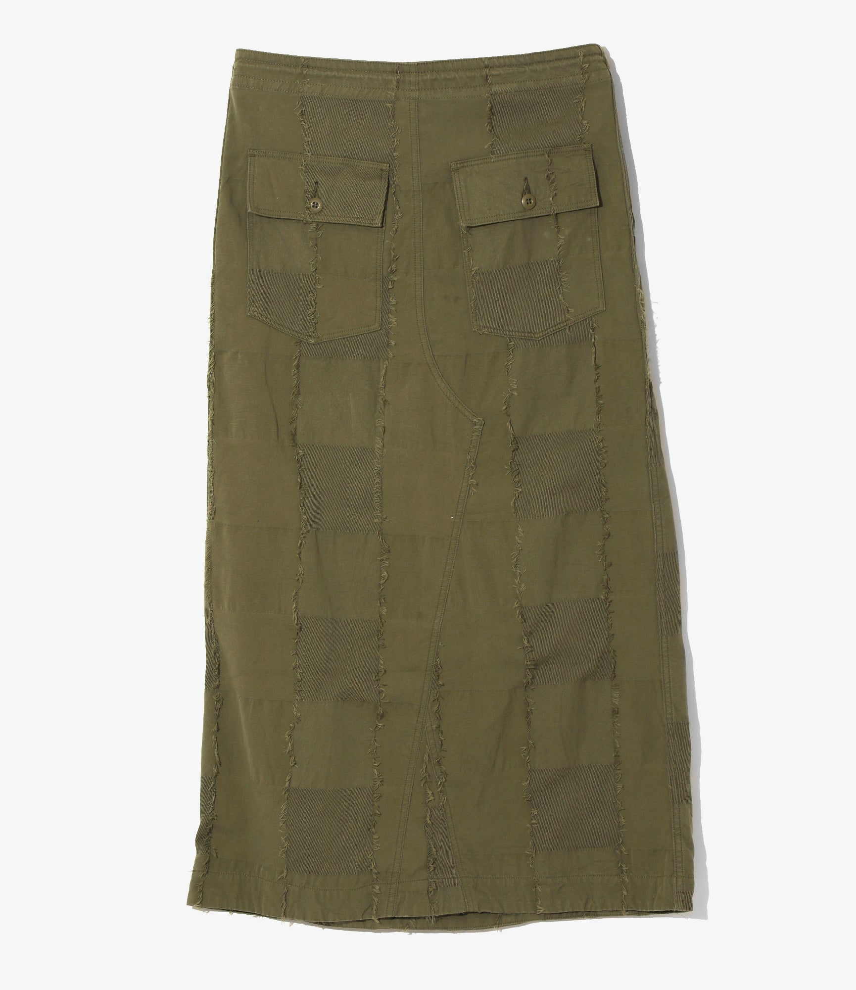 String Fatigue Skirt - Olive - Ripstop Cut Jacquard