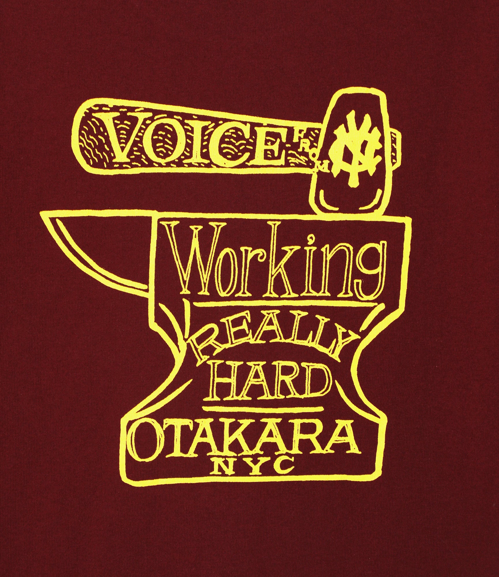 Printed Tee - Burgandy - Iron Hand