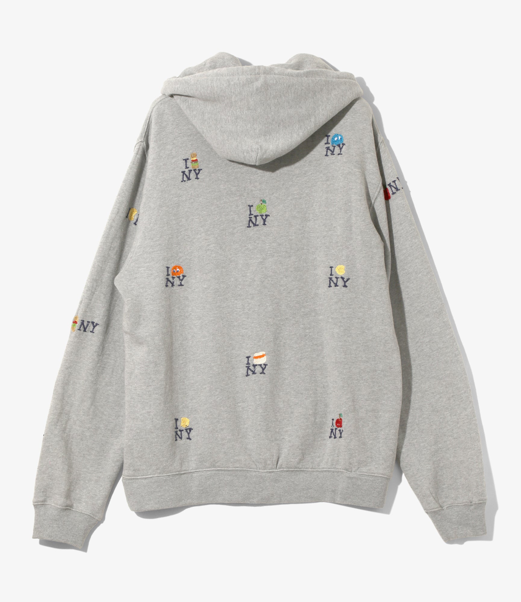 Embroidered Sweat Hoodie - H. Grey - NYC