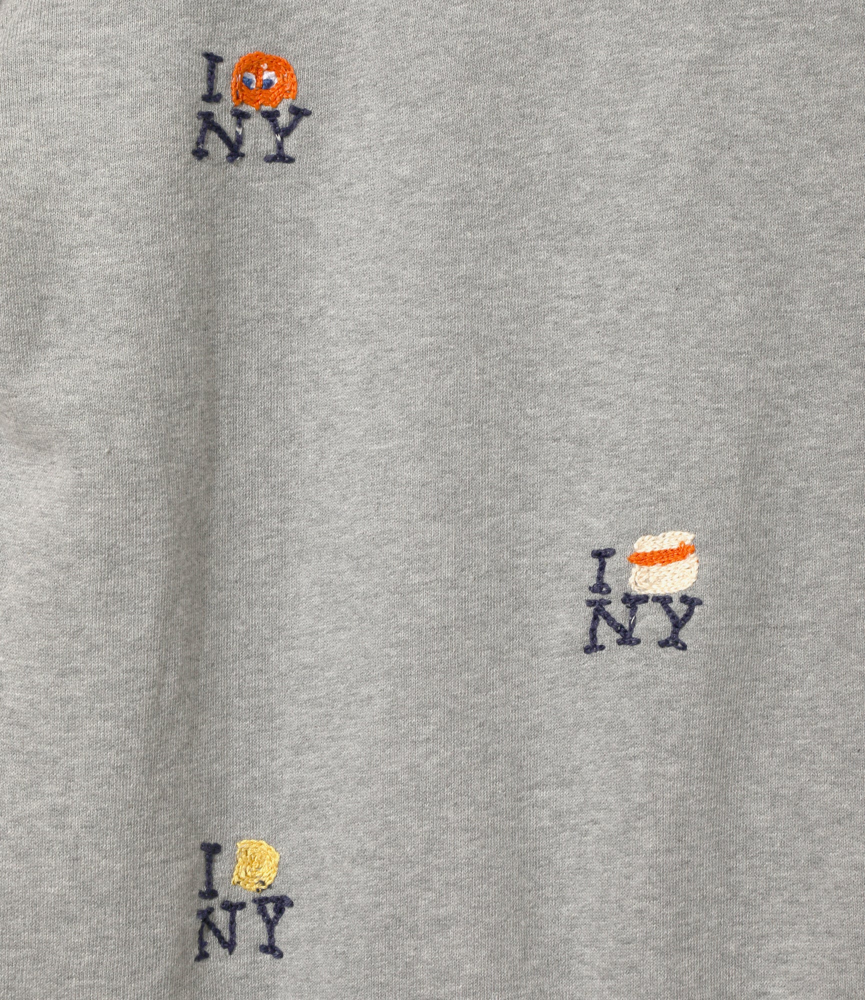 Embroidered Sweat Hoodie - H. Grey - NYC