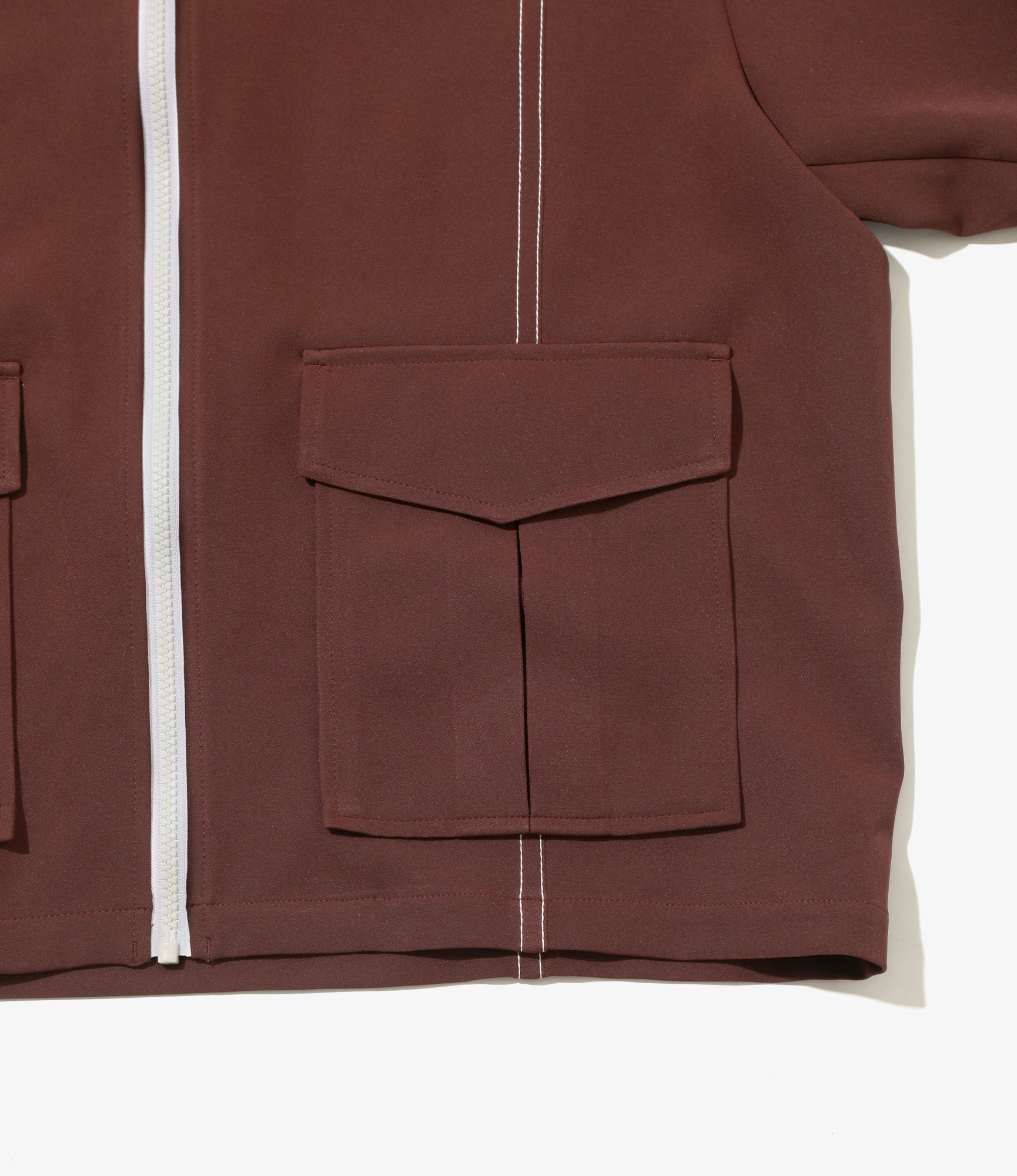 Stitched Sport Jacket - Brown - Poly Light Double Cloth
