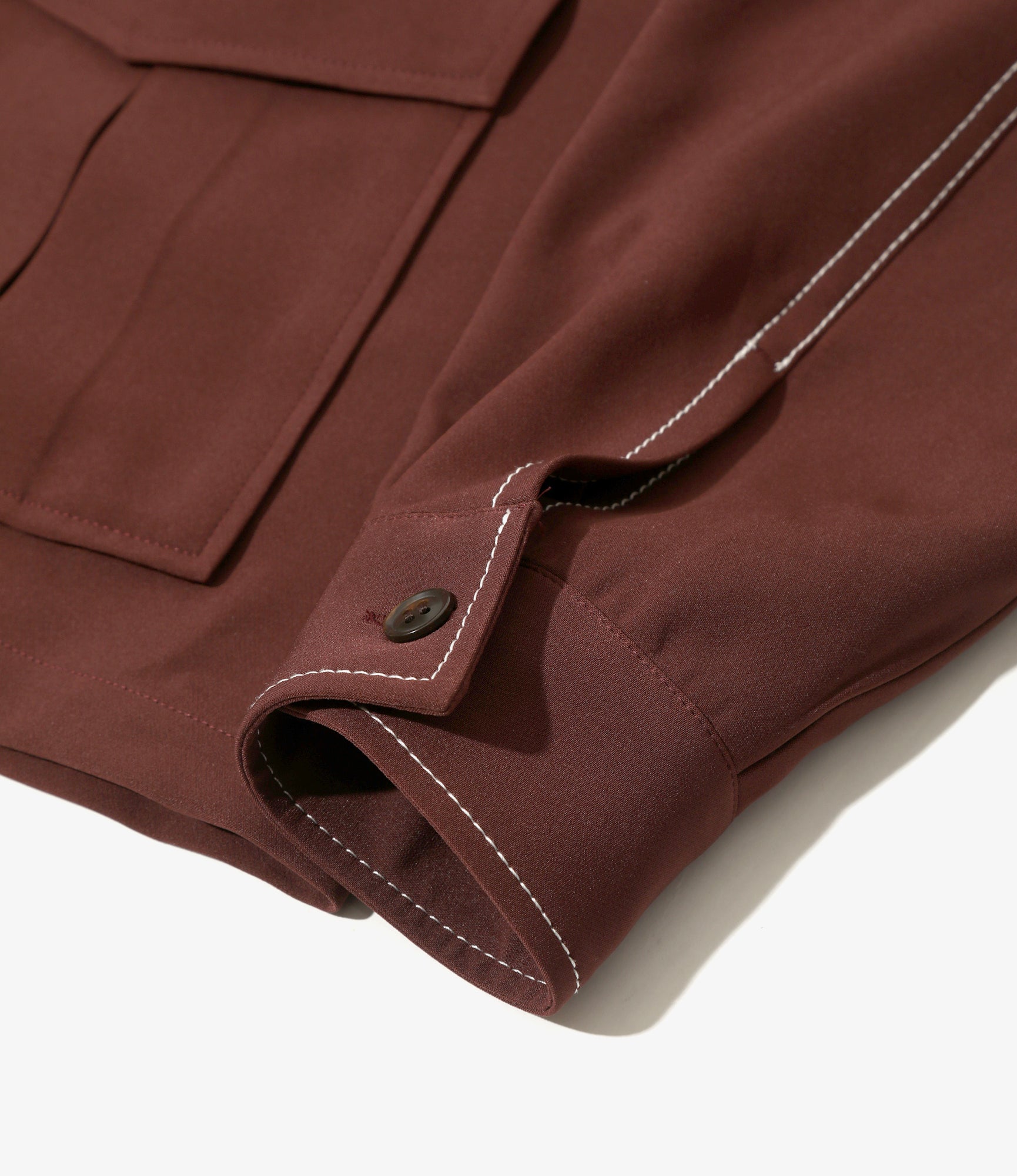 Stitched Sport Jacket - Brown - Poly Light Double Cloth
