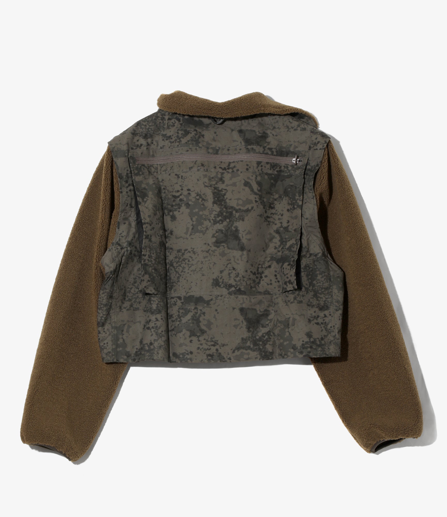 S2W8 x Brain Dead - Fleece Sleeve Tenkara Short Jacket - Grey