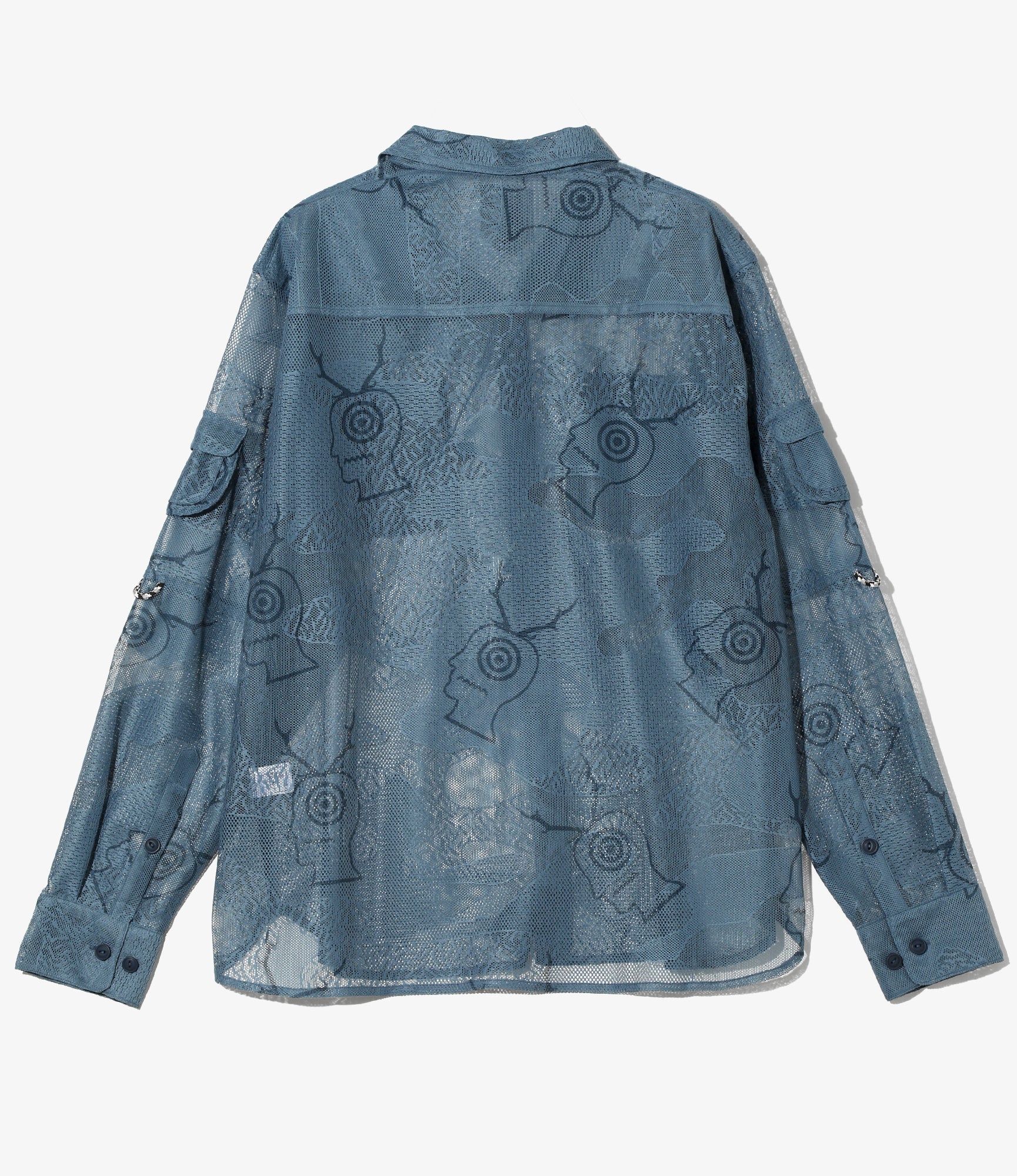 S2W8 x Brain Dead - Engineered Mesh Fishing Button Up Shirt - Slate