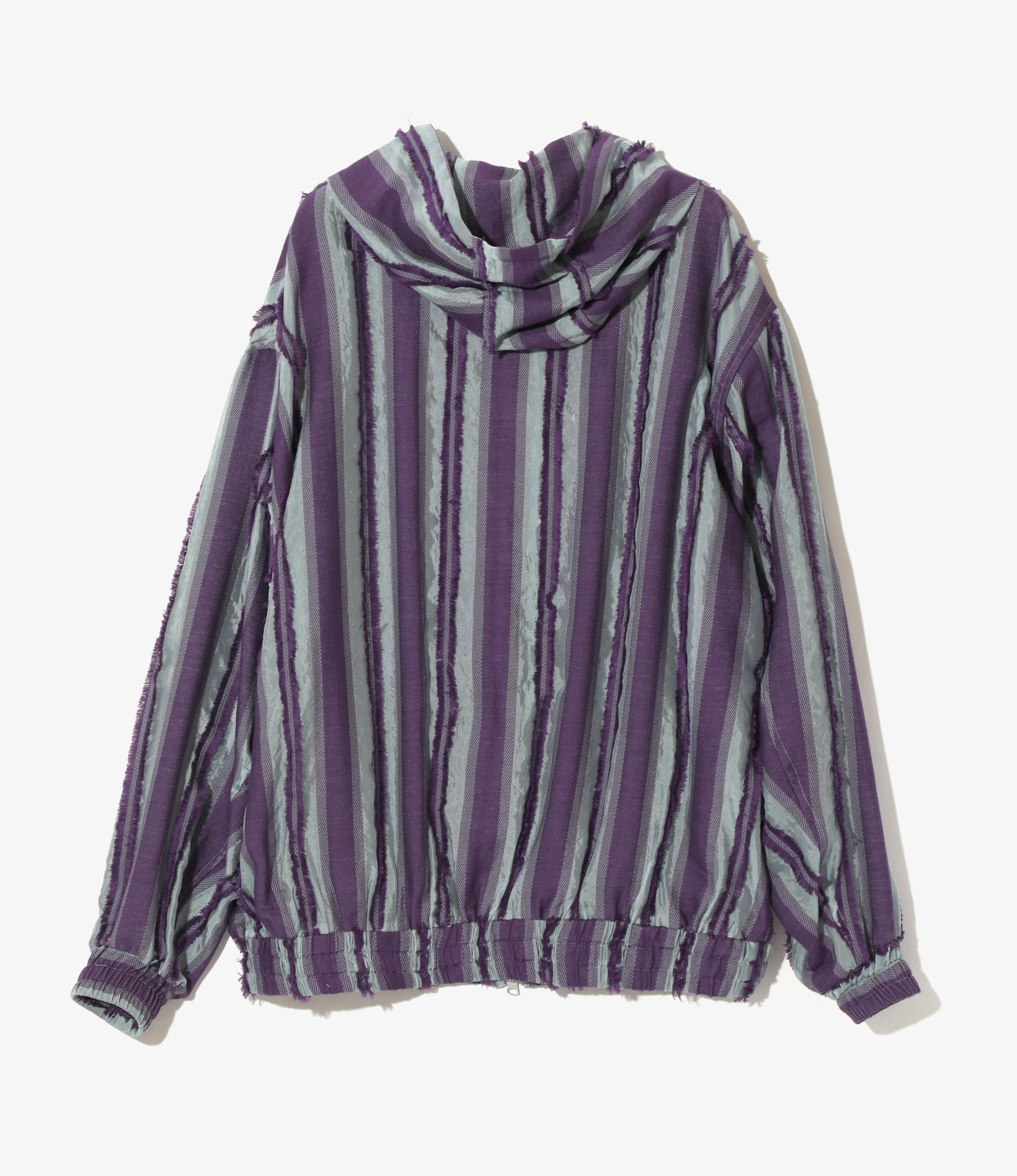 Zipped Work Hoody - Sax/Purple - Stripe Cut Jacquard