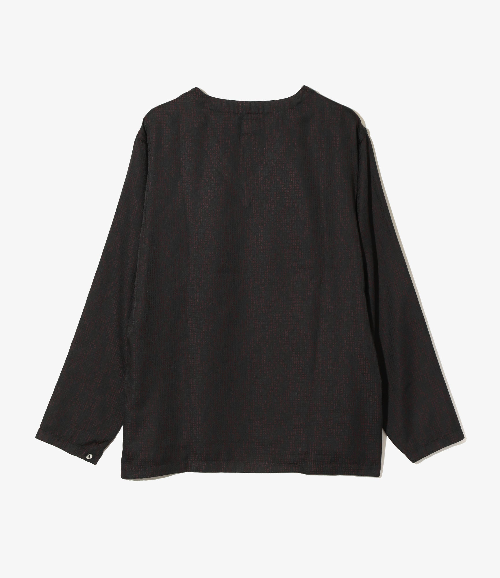 V-Neck Pullover Shirt - Red - Tiny Square jacquard