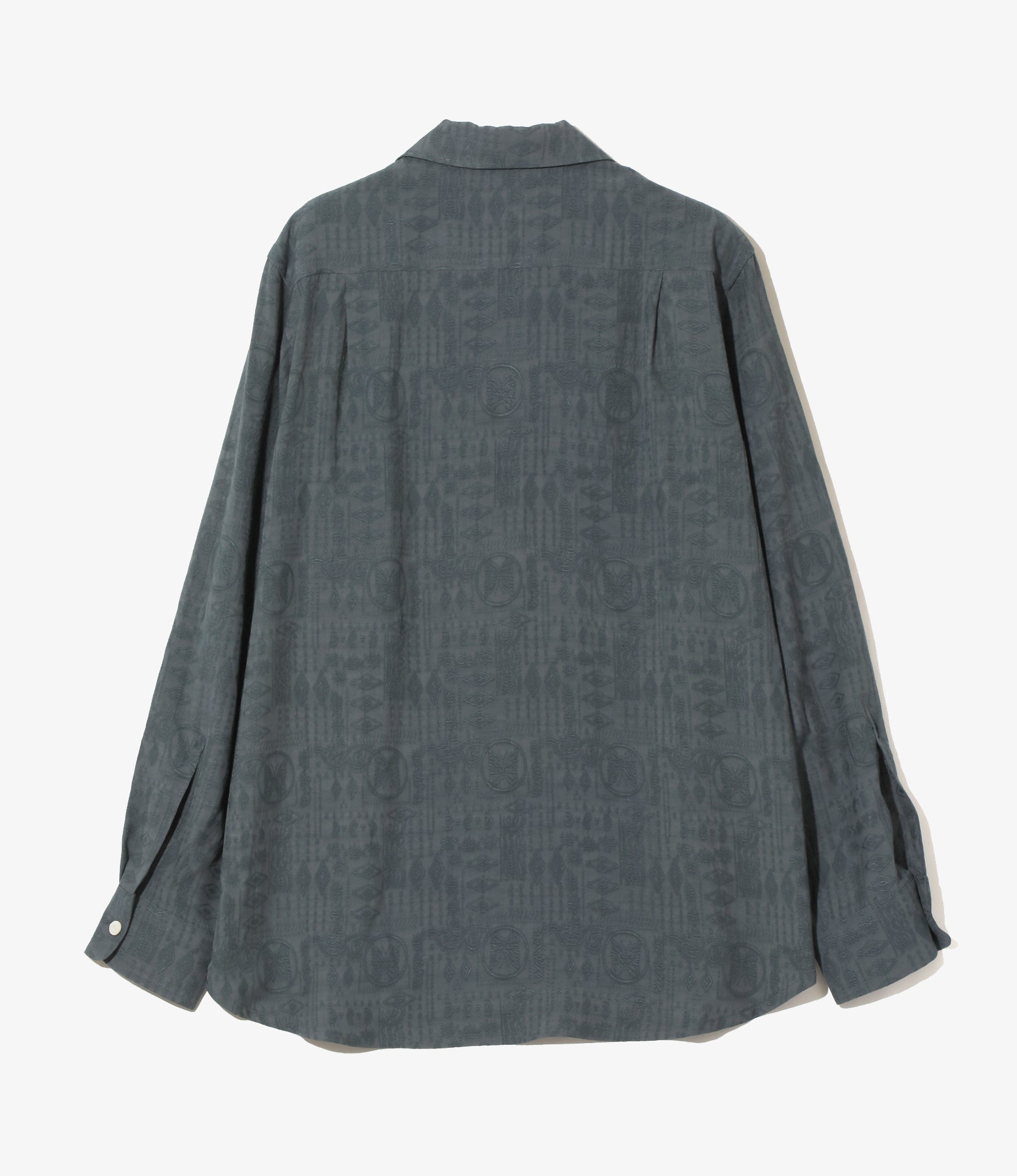 One-Up Shirt - Blue Grey - Rayon Fine Pattern Jacquard