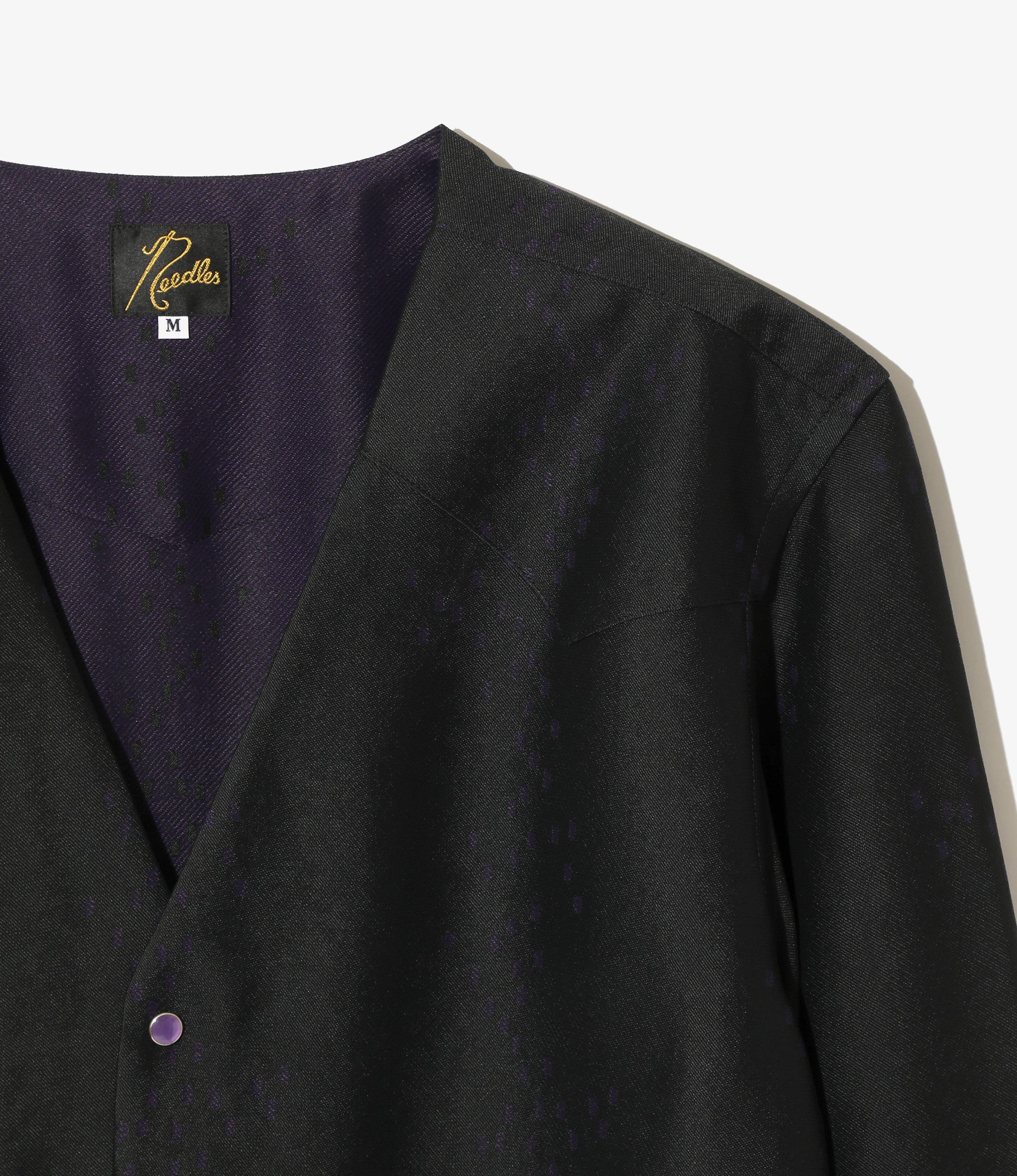 V-Neck Cowboy Shirt - Purple - R/AC Square Dot Jacquard