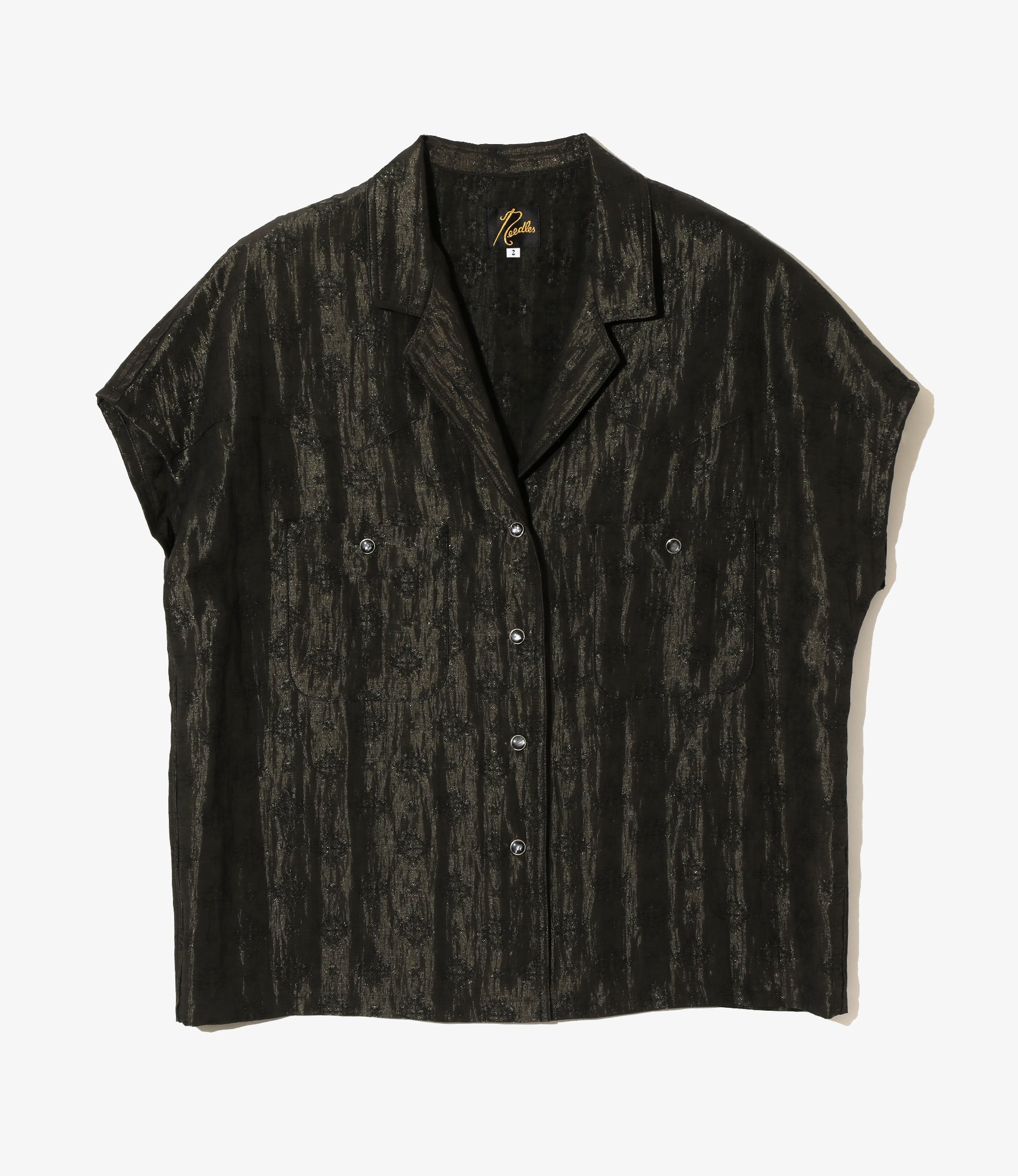 French Sleeve Cowboy Blouse - Black - Bright Foulard