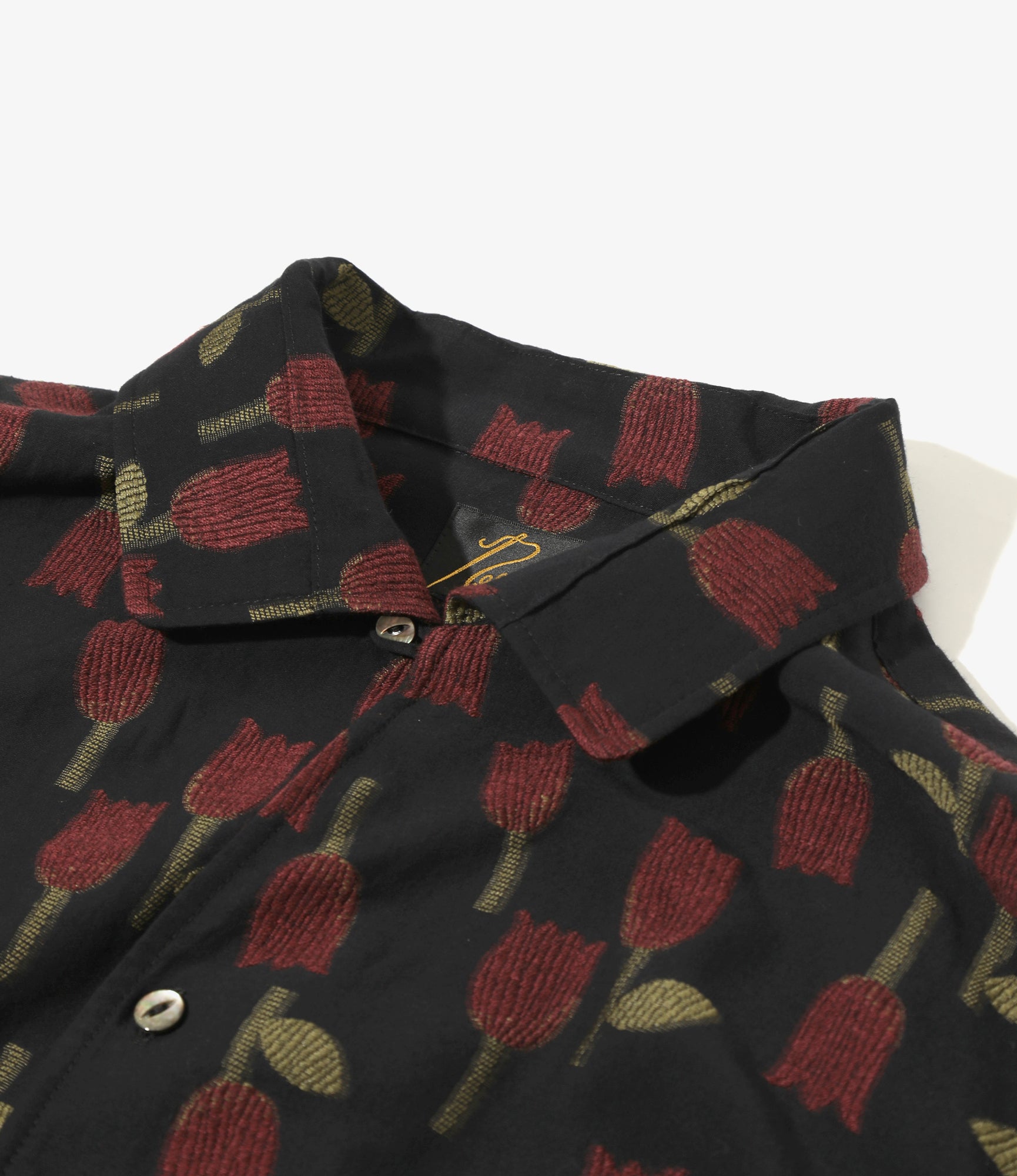 Italian Collar Shirt - Dk. Navy - R/W Tulip Jacquard