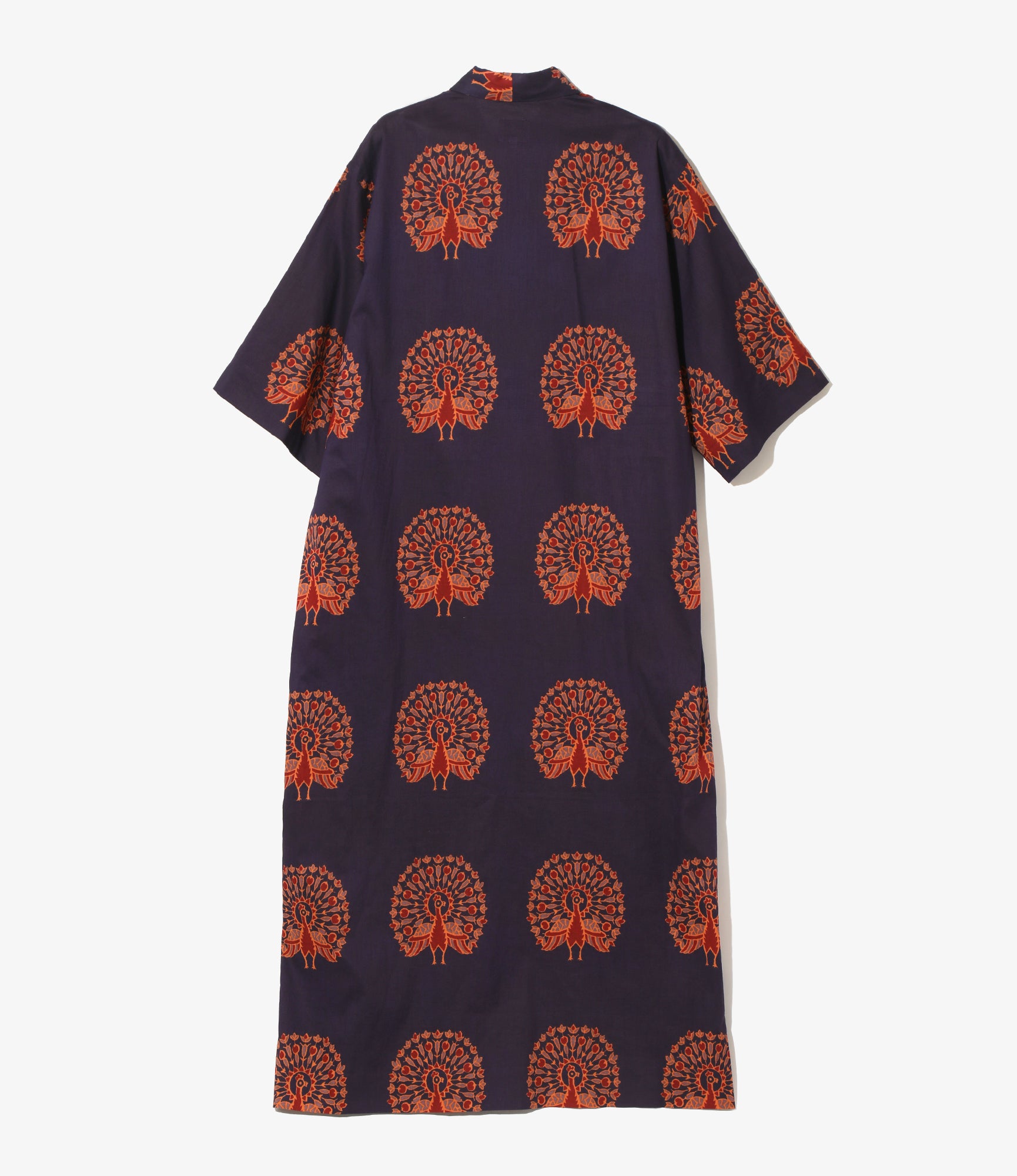 Ascot Collar Dress -  Peacock - Printed Cotton Lawn