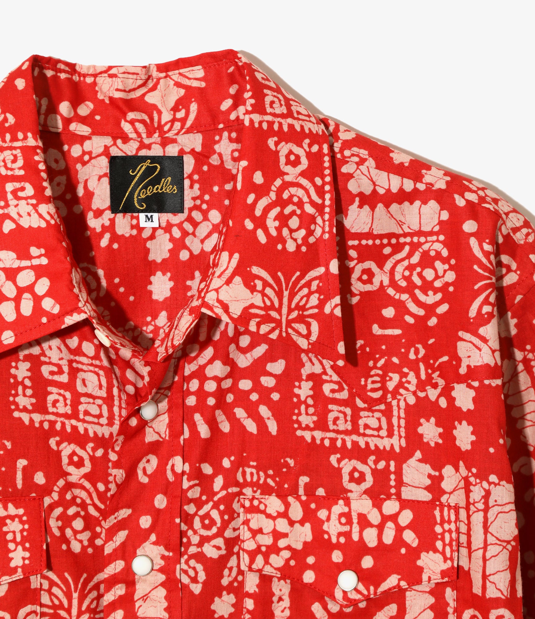 Western Shirt - Red - Printed Cotton Lawn / Batik