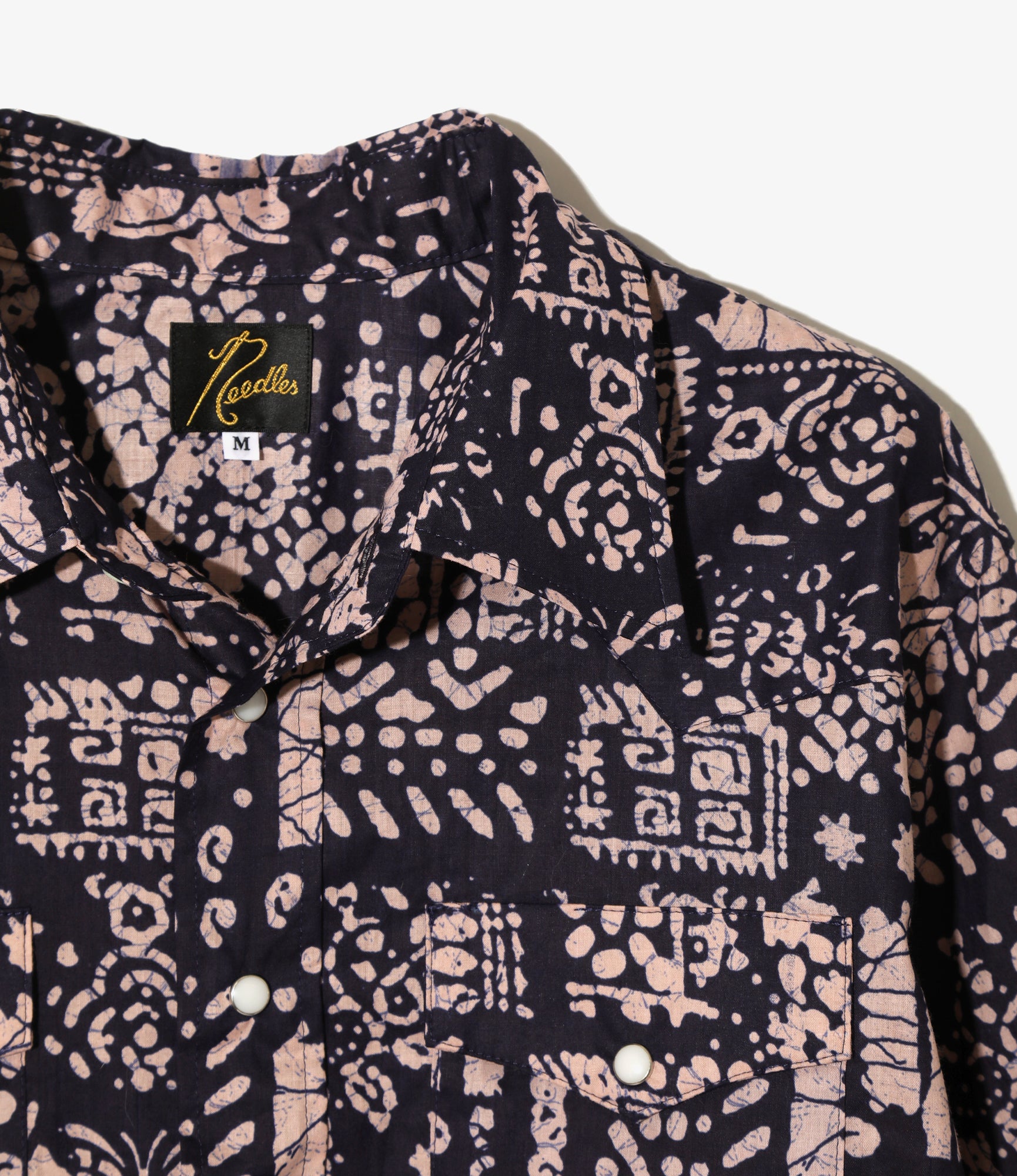 Western Shirt - Navy - Printed Cotton Lawn / Batik