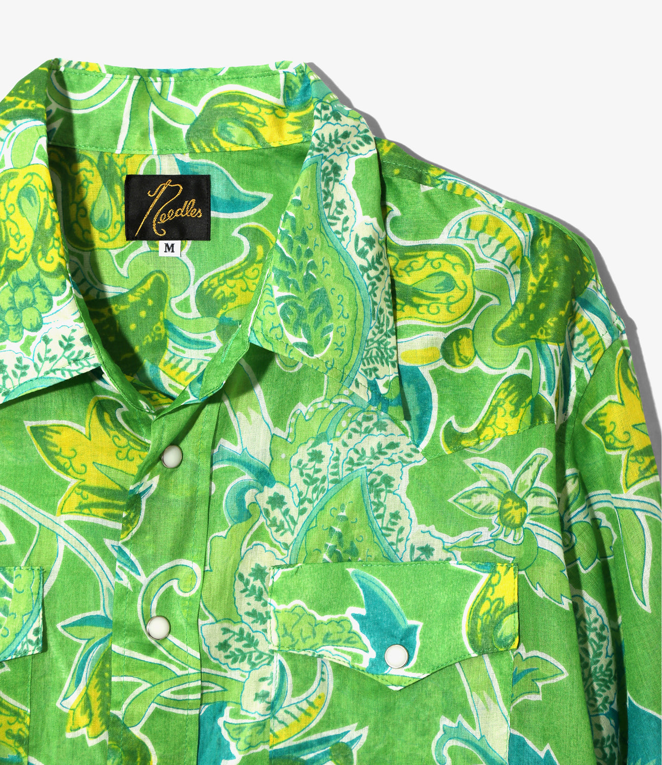 Western Shirt - Green - Printed Cotton Lawn / Floral