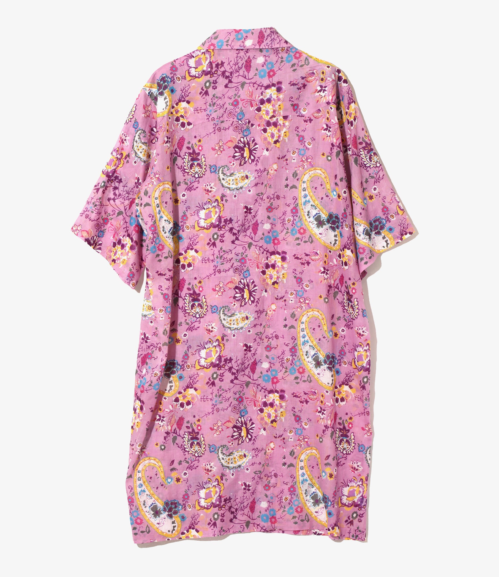 Western Shirt Dress - Pink - Printed Cotton Lawn / Floral