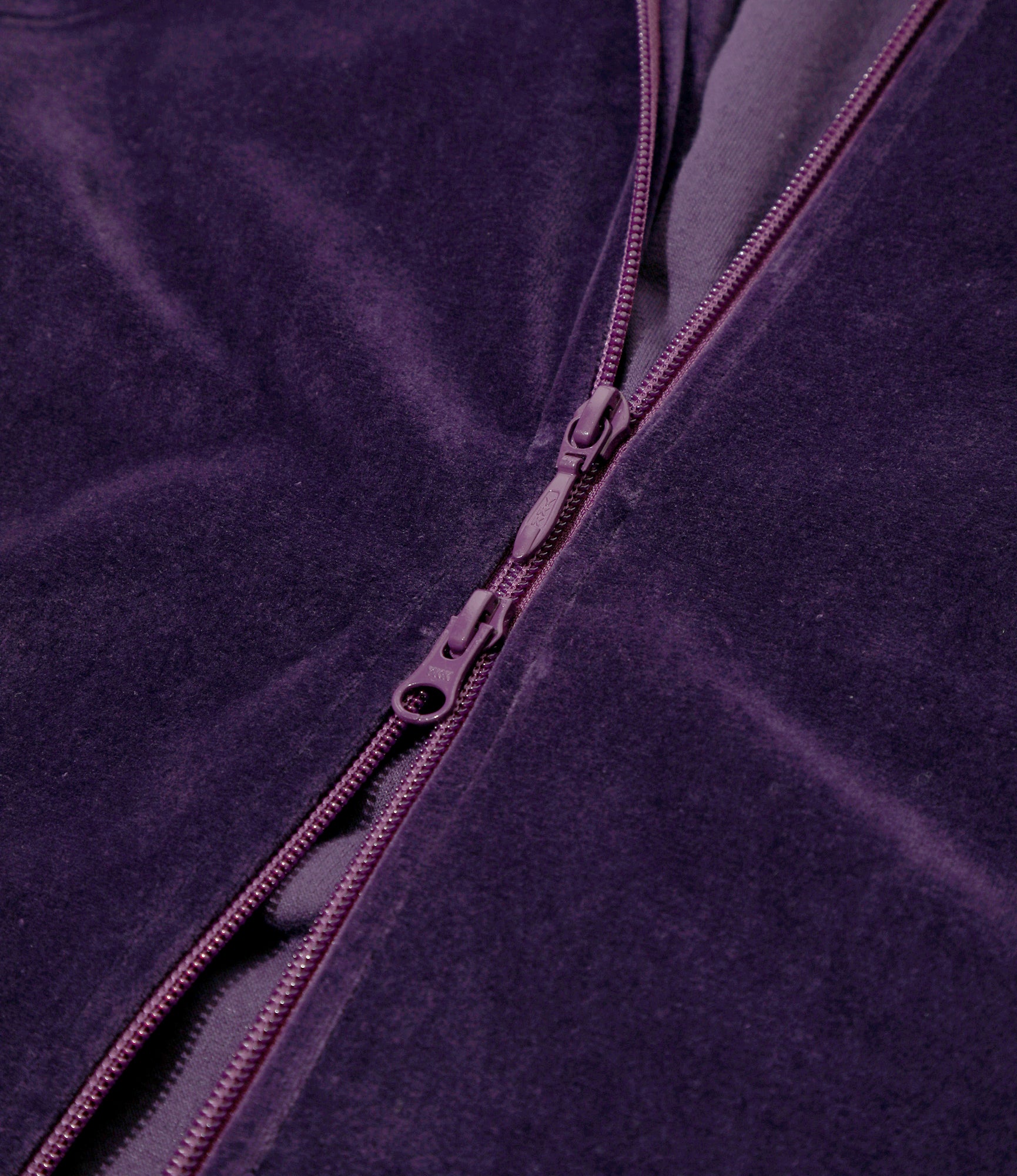 Rib Collar Track Jacket - Purple - C/PE Velour