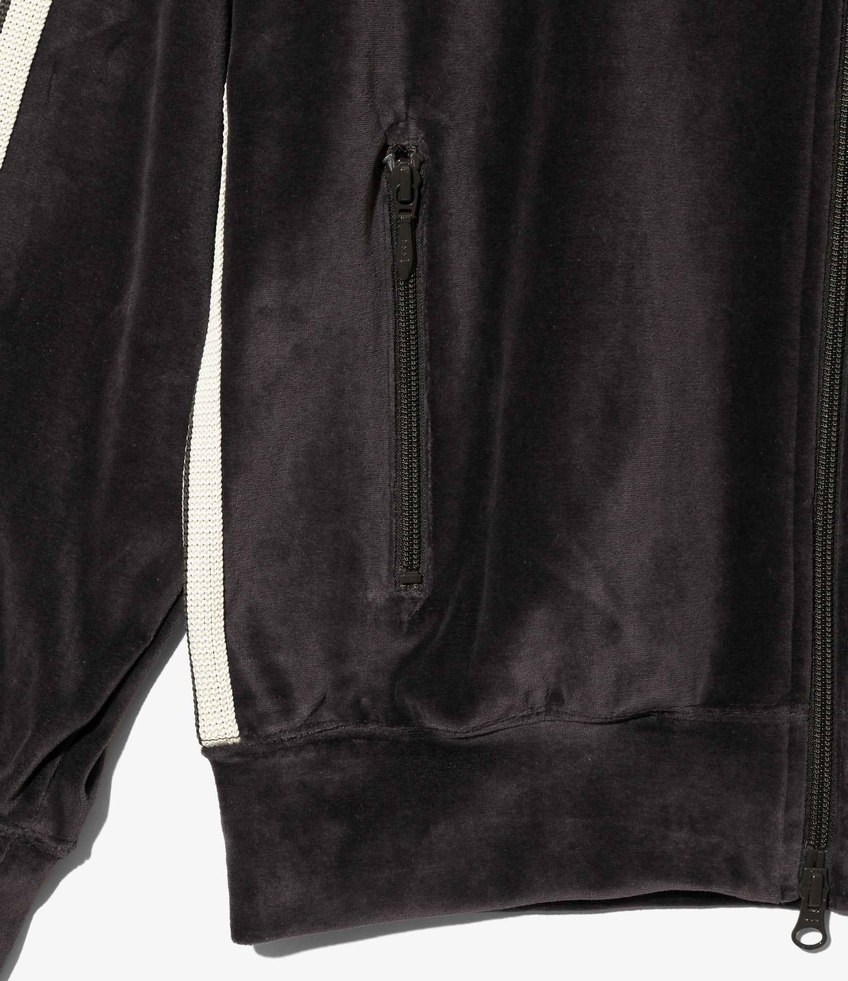 Rib Collar Track Jacket - Charcoal - C/PE Velour