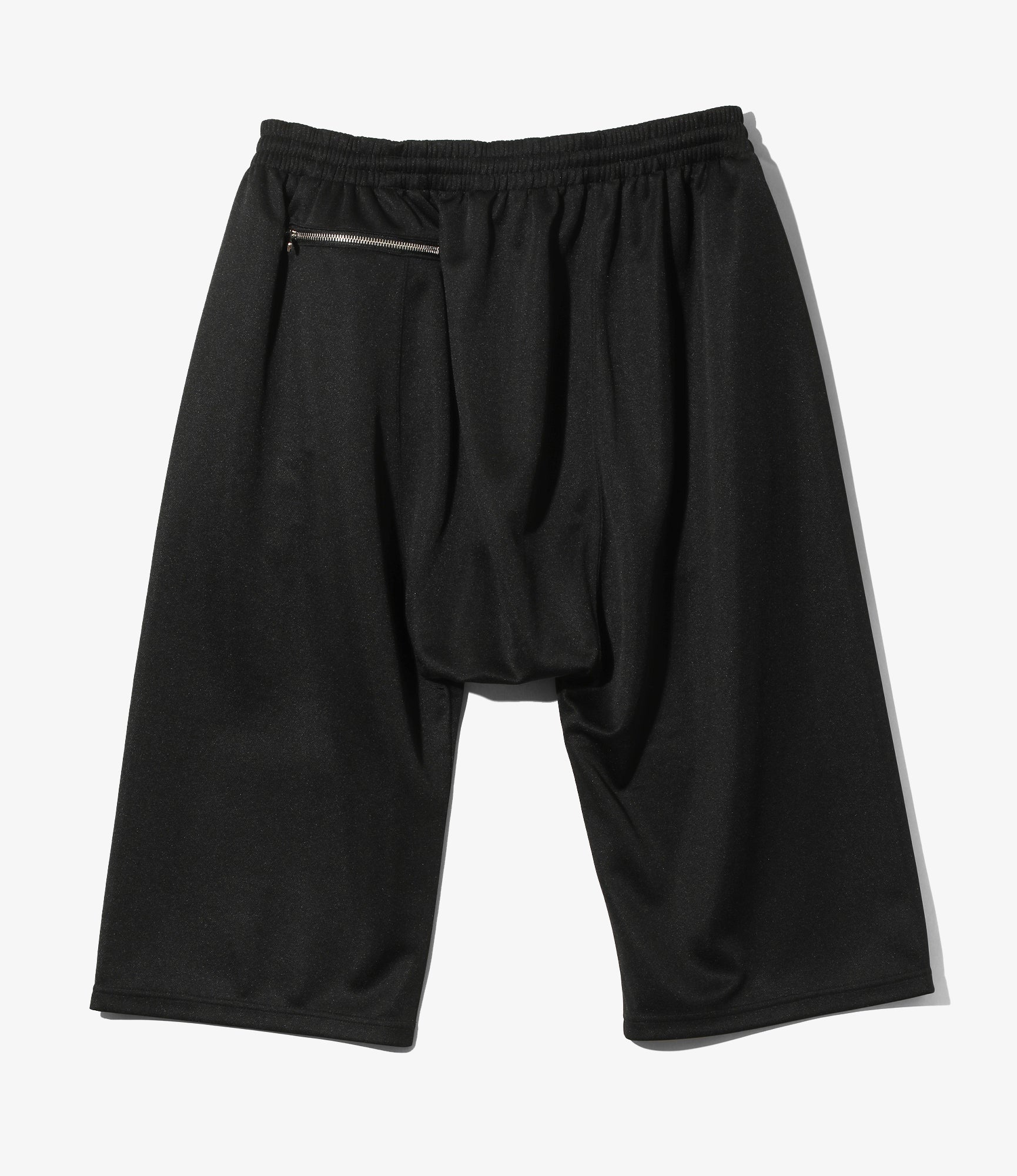 Cropped Sarouel Track Pant - Black - Poly Smooth