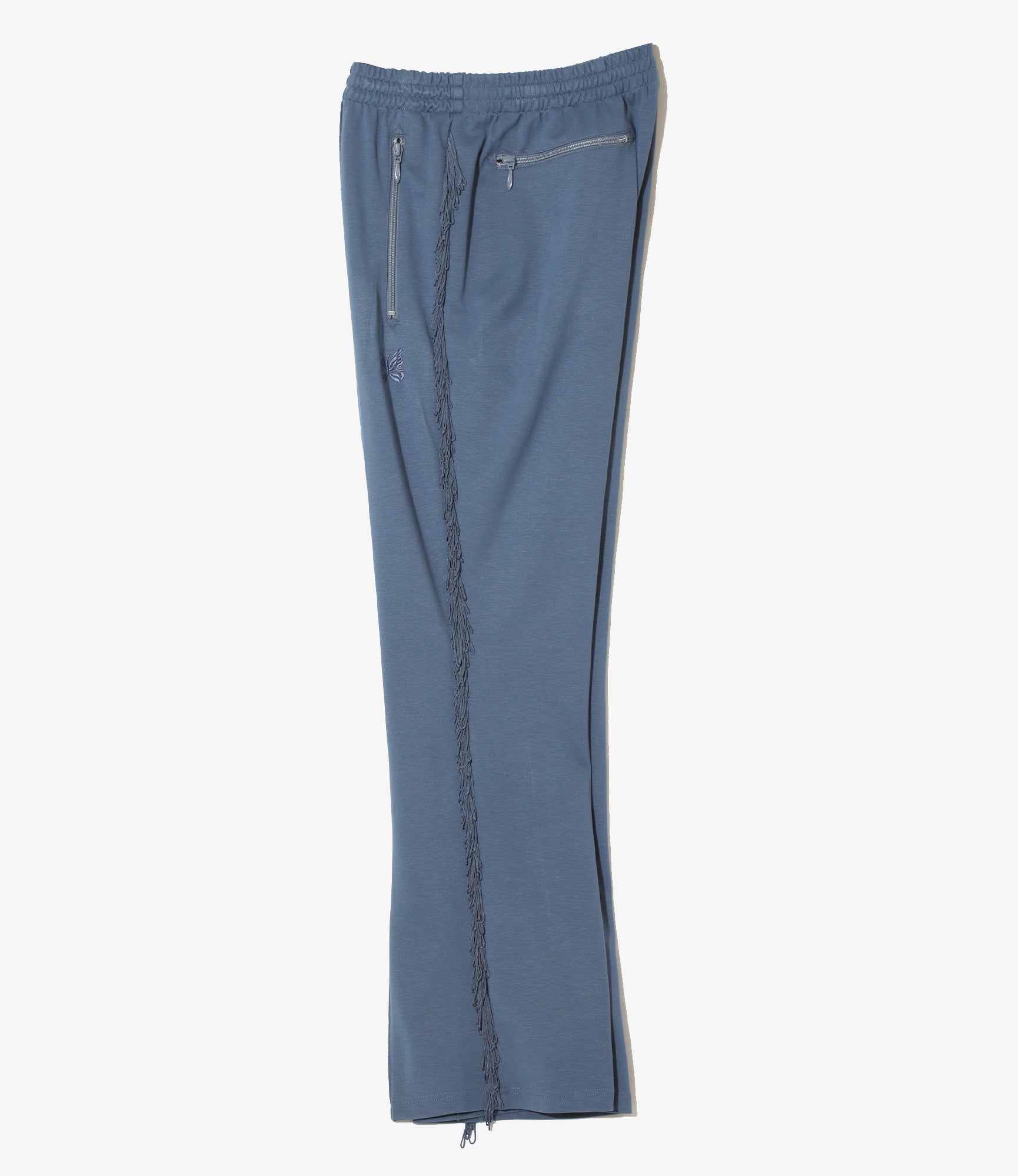 Fringe Boot-Cut Track Pant - Slate Blue - Rayon Jersey