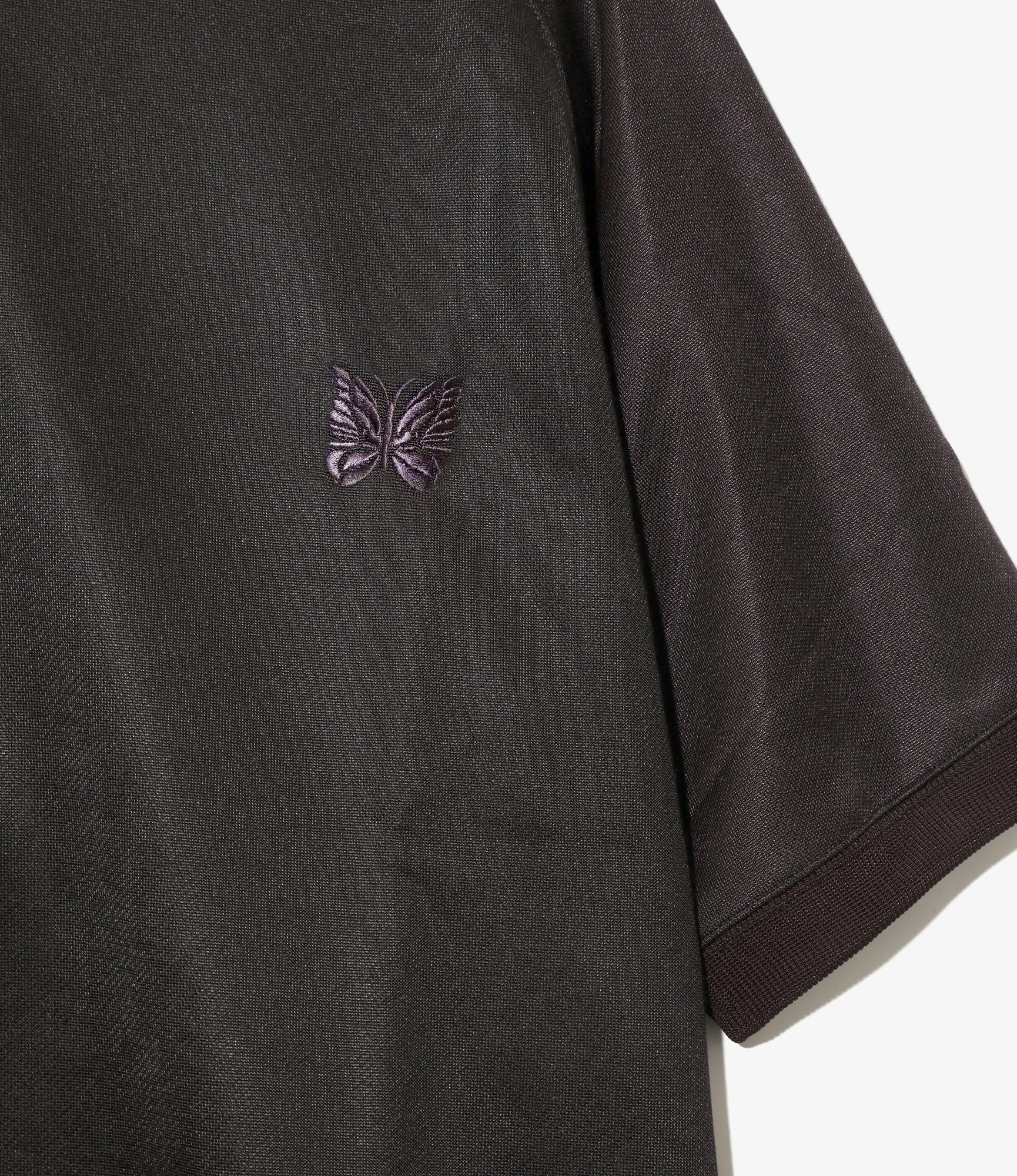 S/S Mock Neck Shirt - Dk. Purple - Bright Jersey
