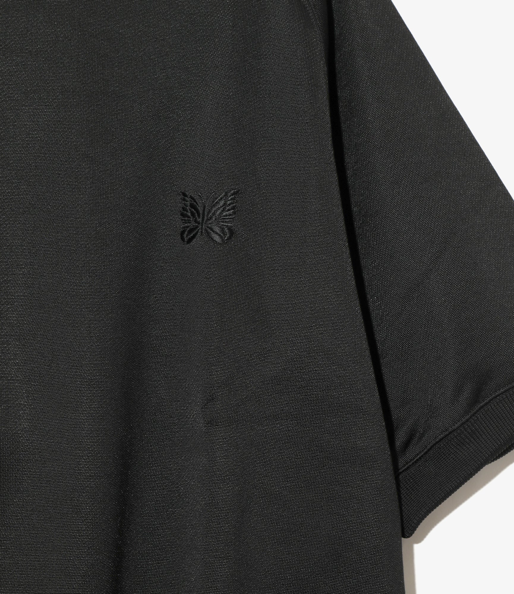 S/S Mock Neck Shirt - Black - Bright Jersey