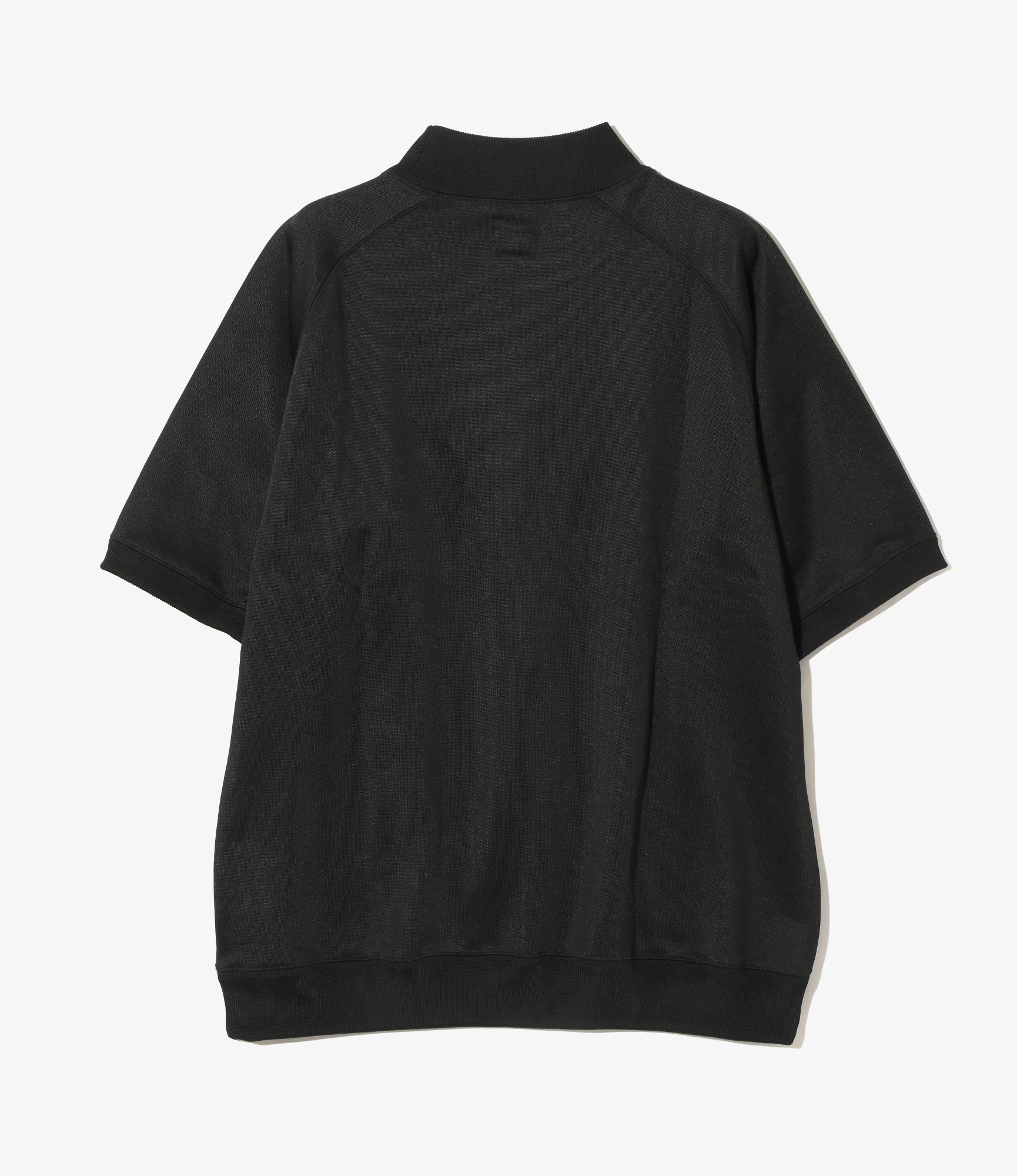 S/S Mock Neck Shirt - Black - Bright Jersey