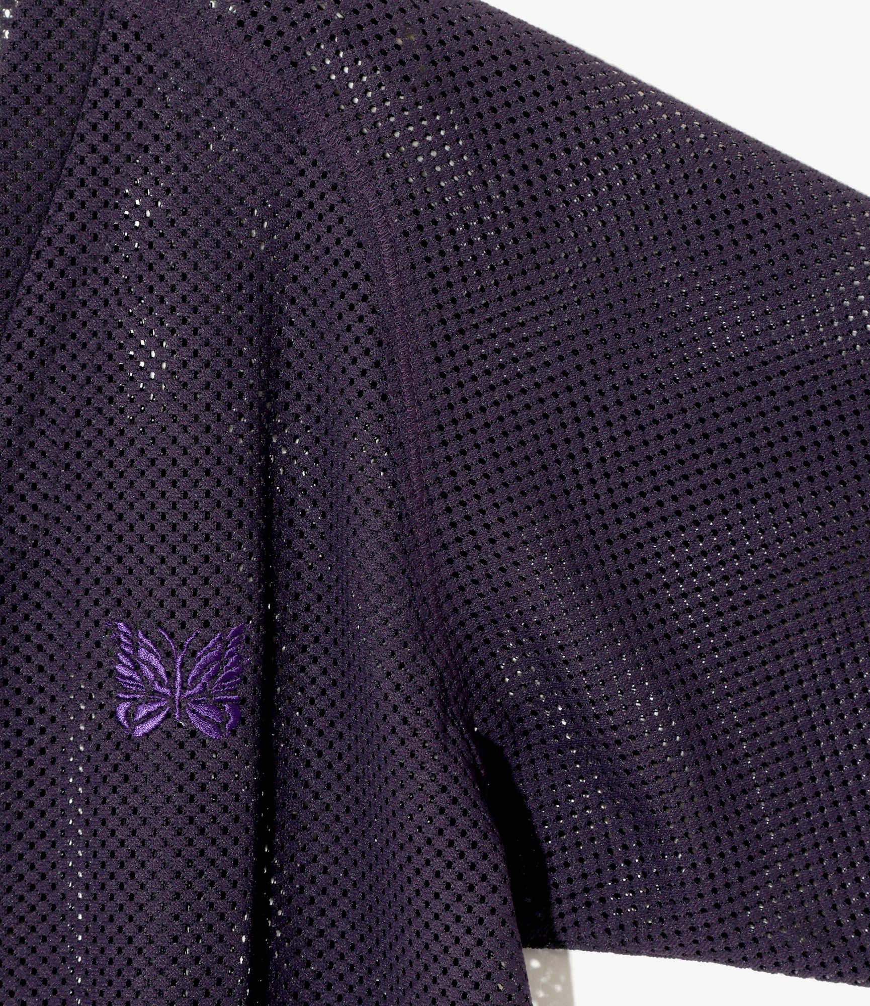 V-Neck Cardigan - Dk. Purple - Raschel Lace
