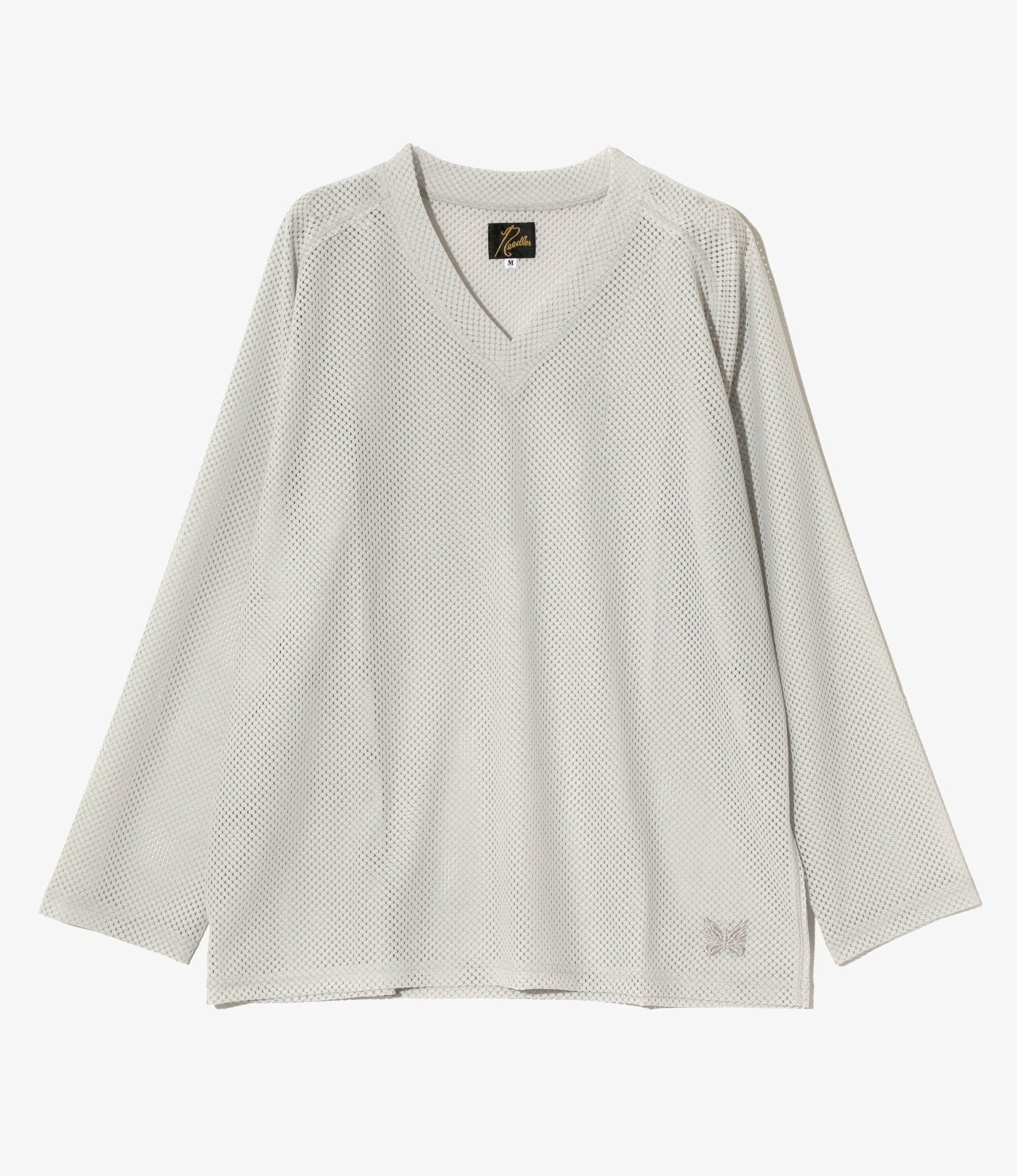 L/S V-Neck Tee - Lt. Grey - Raschel Lace