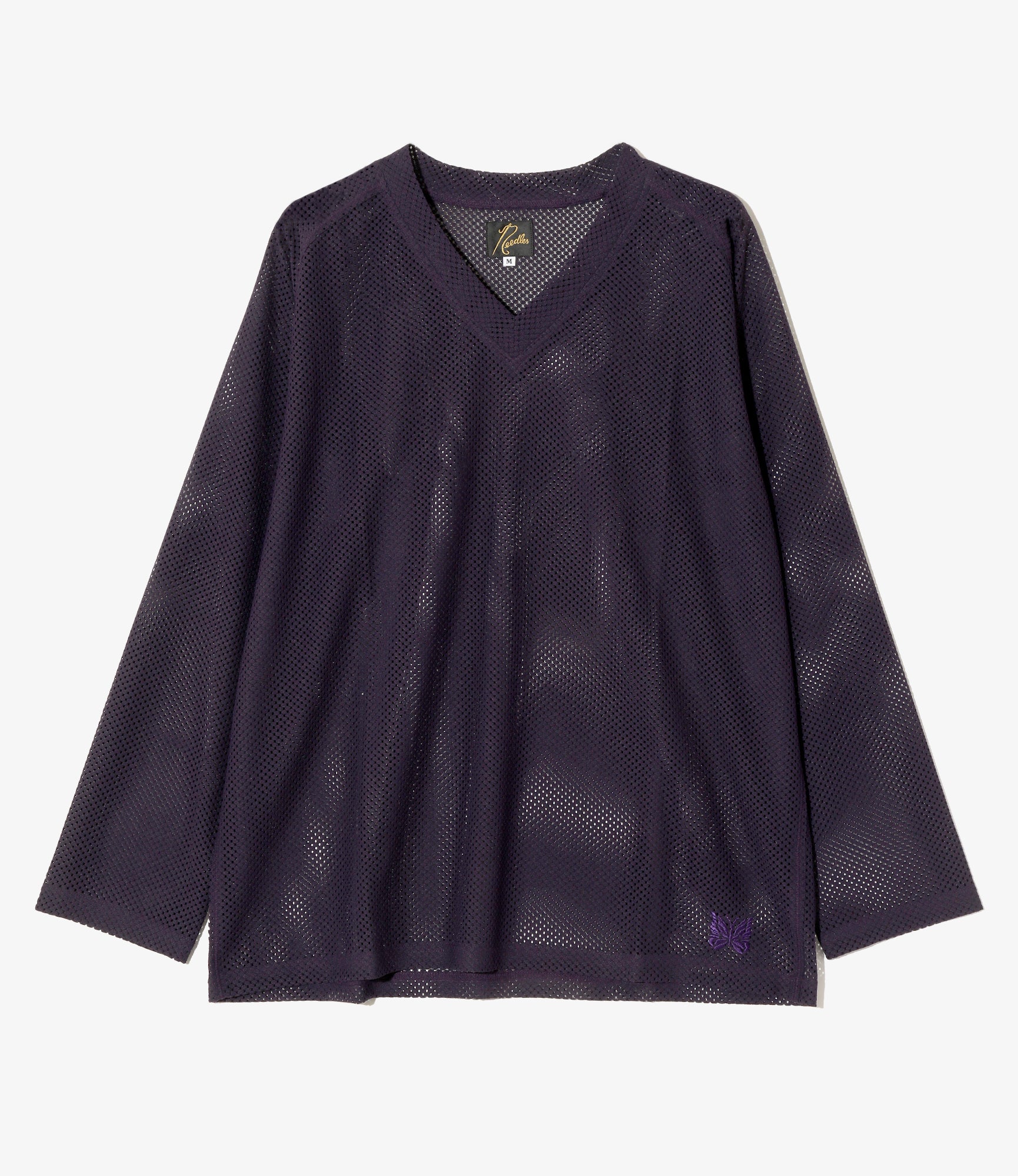 L/S V-Neck Tee - Dk. Purple - Raschel Lace