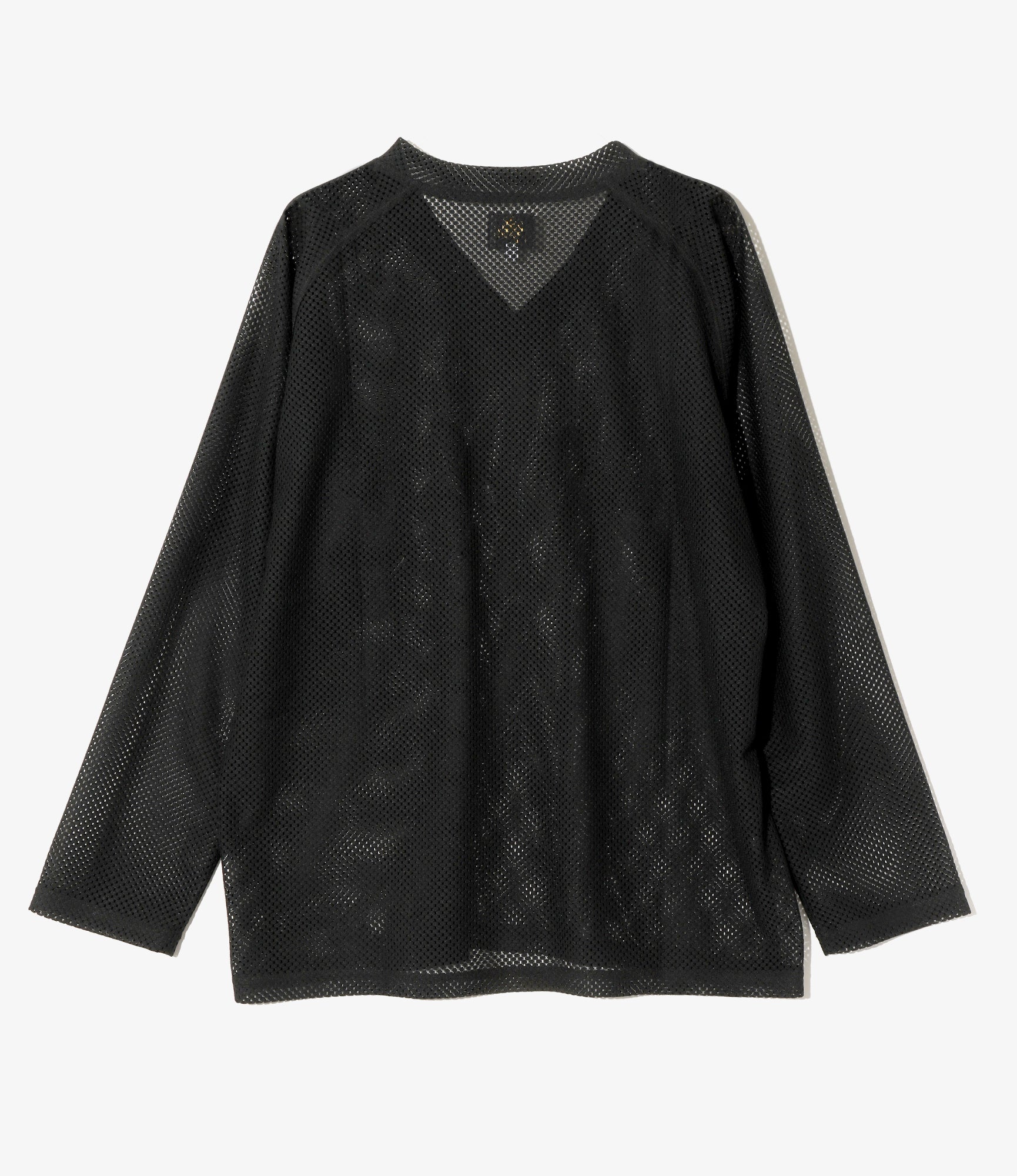 L/S V-Neck Tee - Black - Raschel Lace